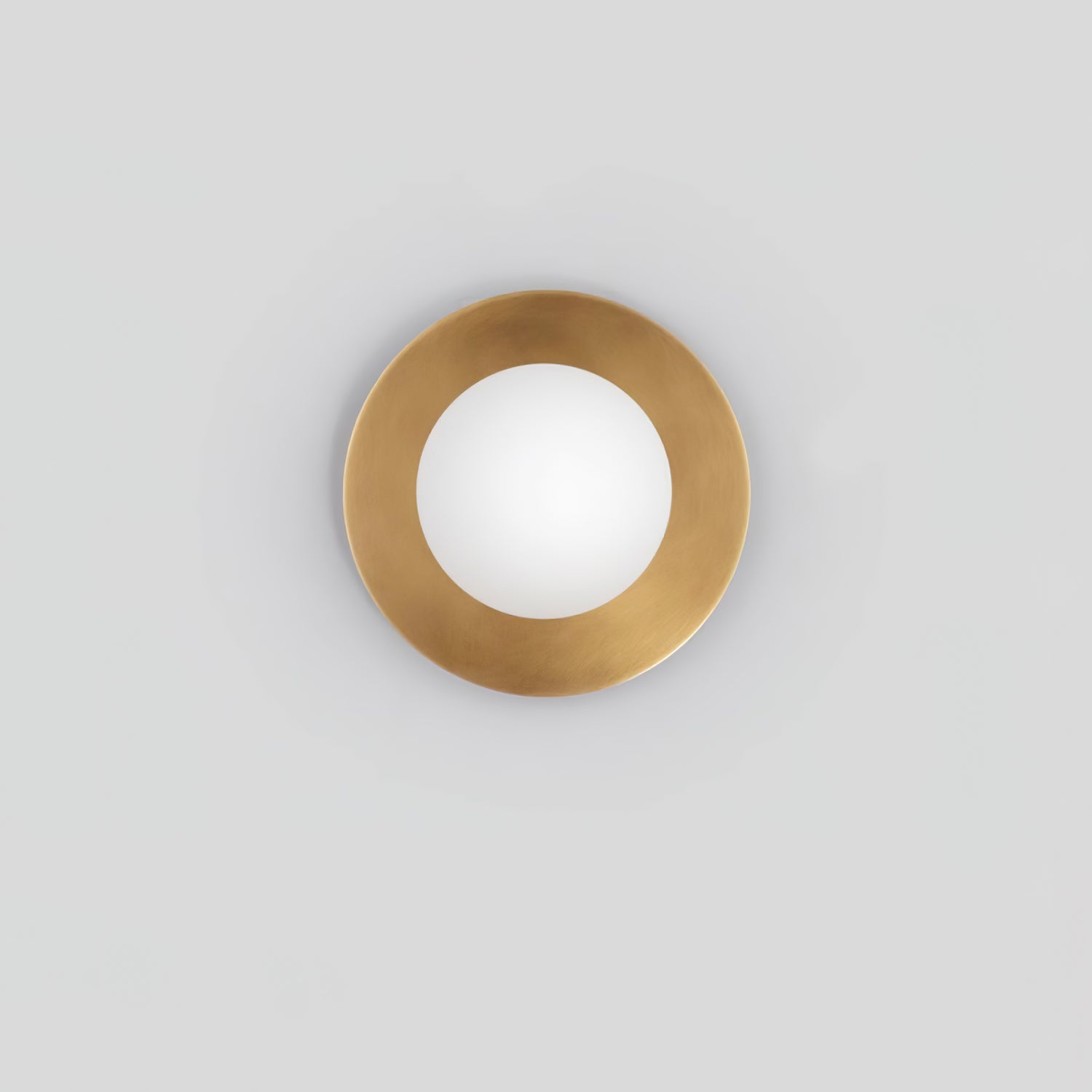 Elem Modern Minimalist Round Art Brass Glass Wall Lamp-Neutral Decor