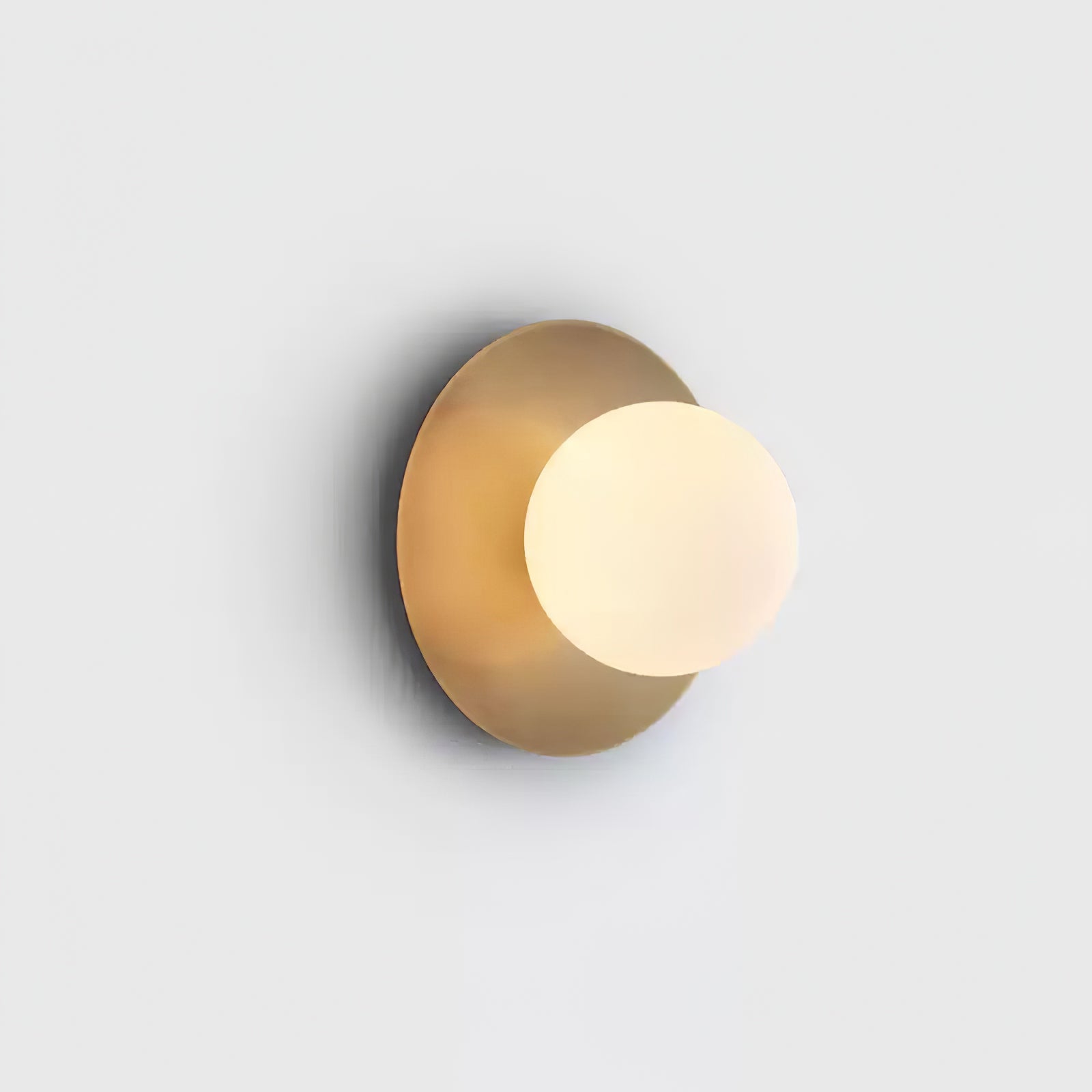 Elem Modern Minimalist Round Art Brass Glass Wall Lamp-Neutral Decor
