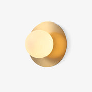 Elem Modern Minimalist Round Art Brass Glass Wall Lamp-Neutral Decor