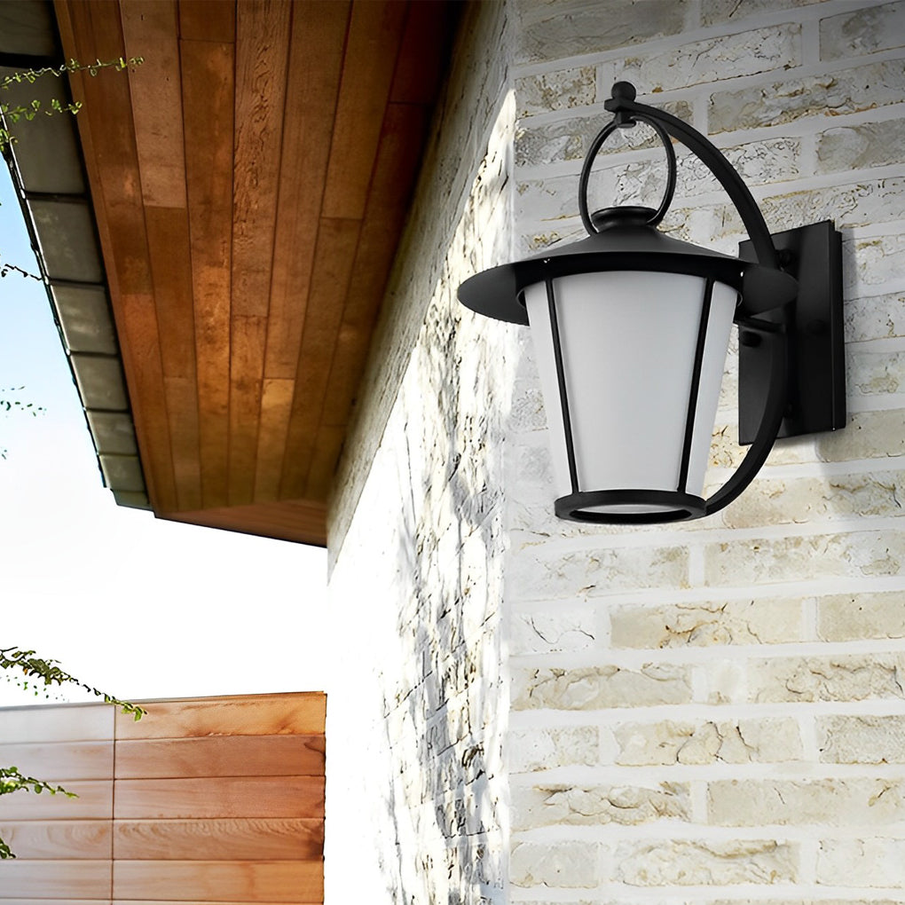 Lombard Vintage Opal Frosted Glass Outdoor Wall Light