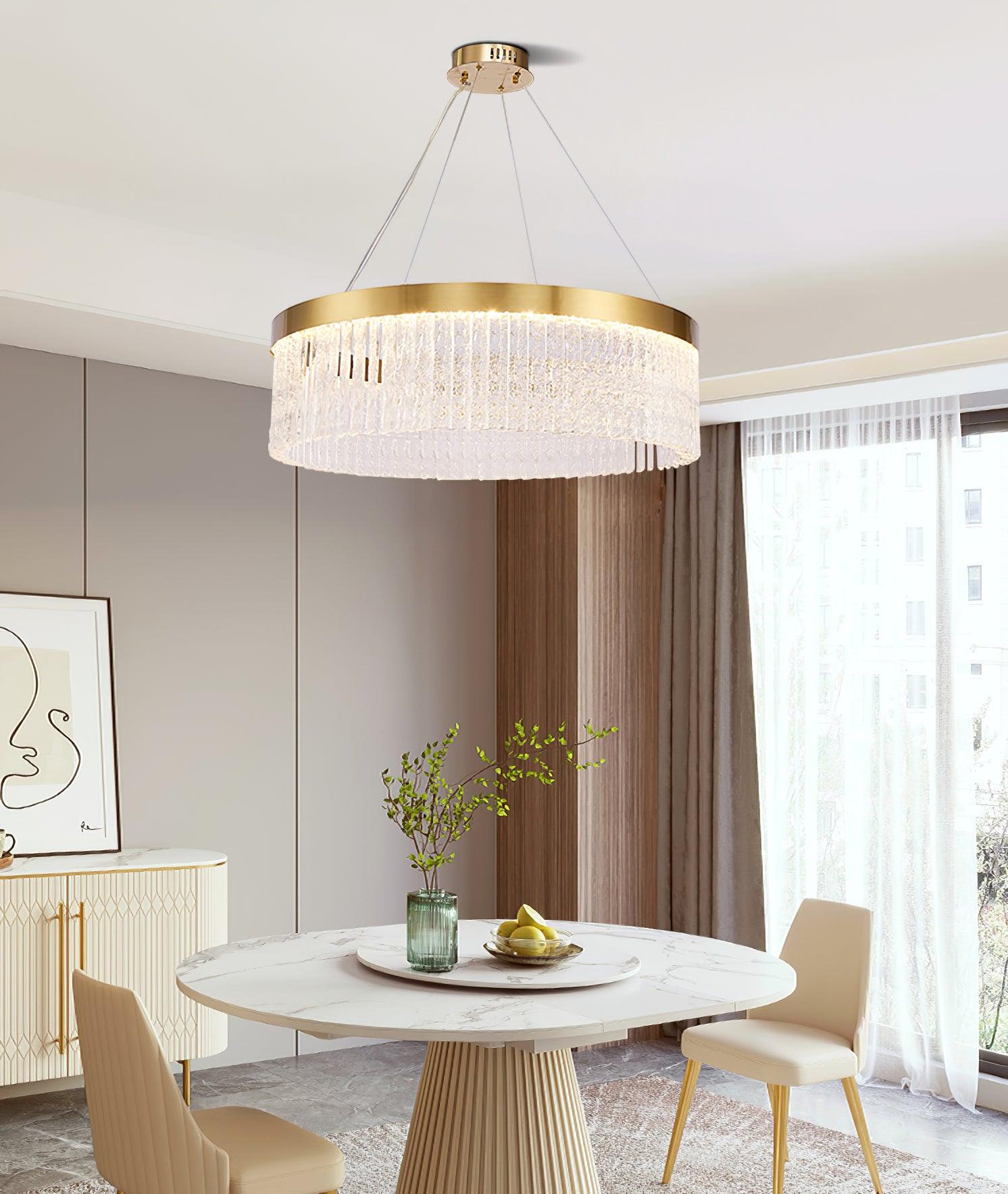 Lustra Chandelier Round Halo Crystal-Neutral Decor