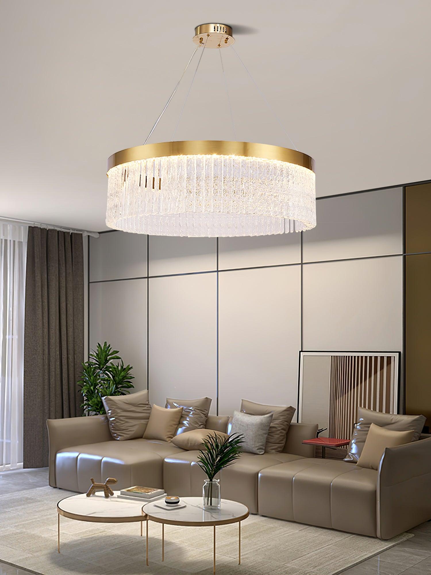 Lustra Chandelier Round Halo Crystal-Neutral Decor