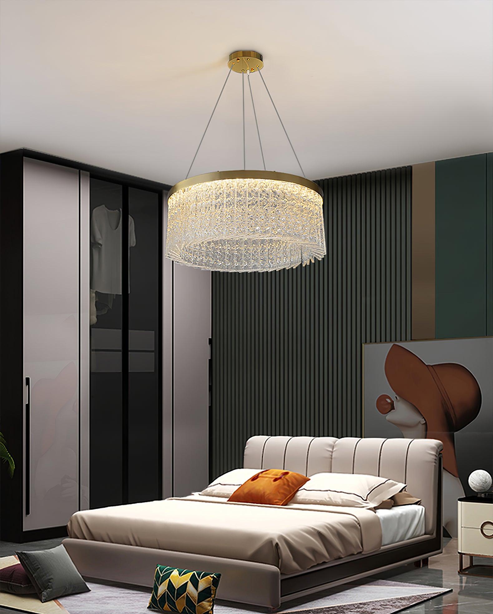 Lustra Chandelier Round Halo Crystal-Neutral Decor