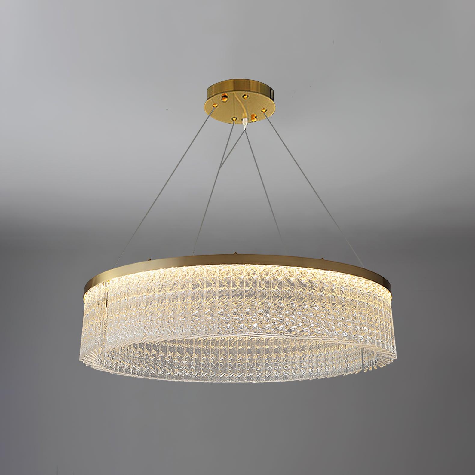 Lustra Chandelier Round Halo Crystal-Neutral Decor