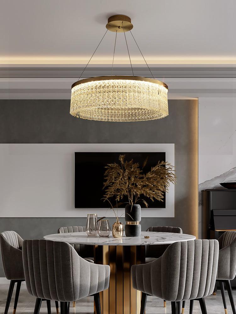 Lustra Chandelier Round Halo Crystal-Neutral Decor
