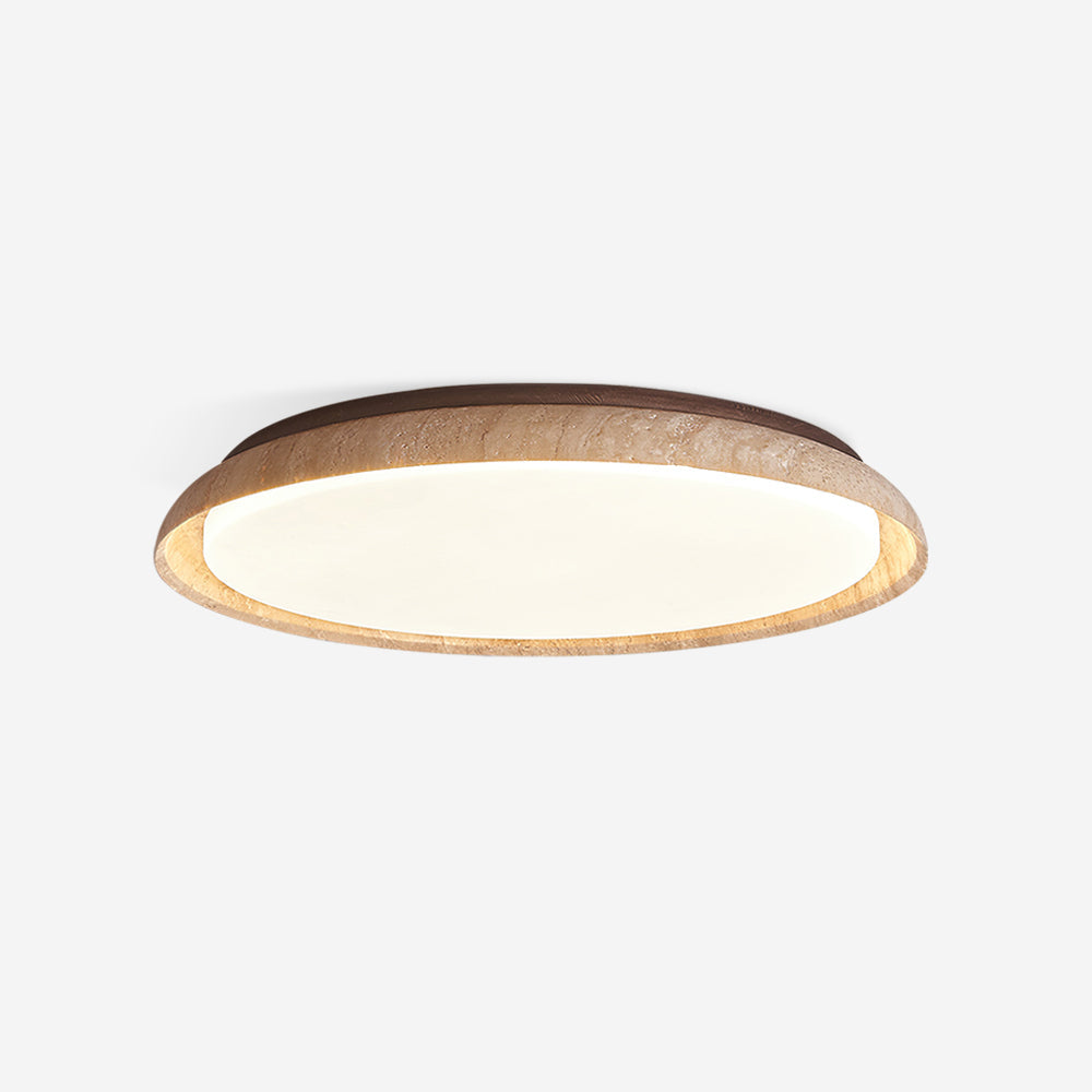 Sivo Round Travertine Ceiling Light-Neutral Decor