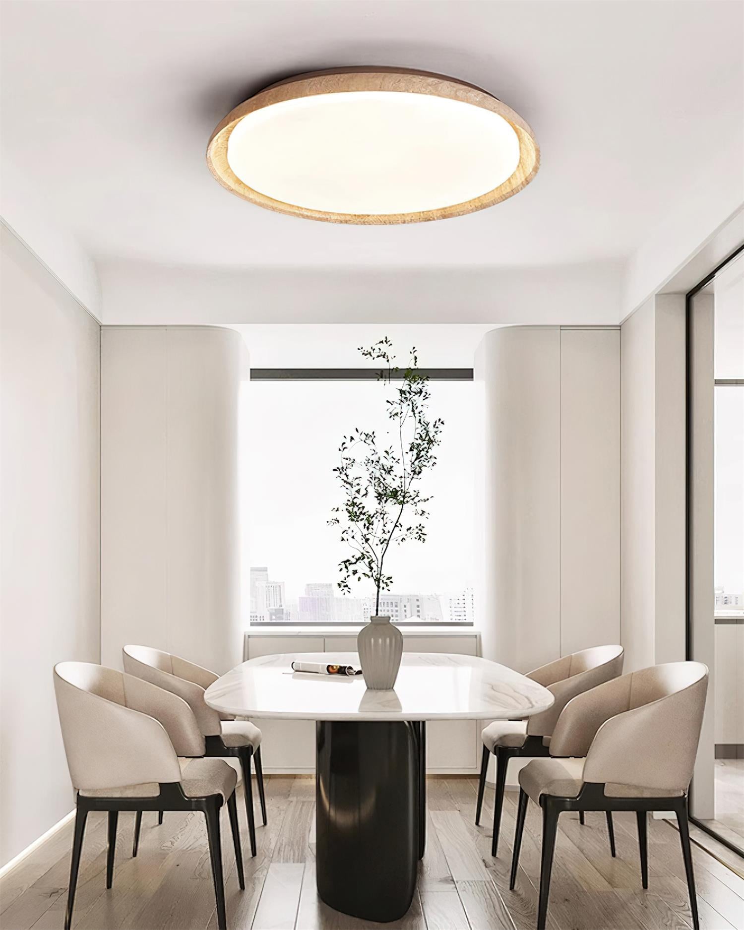 Sivo Round Travertine Ceiling Light-Neutral Decor