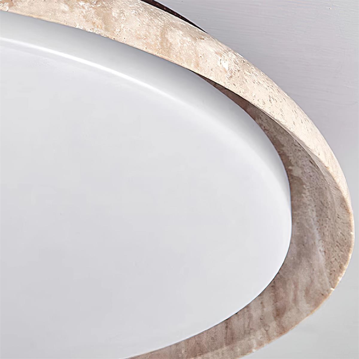 Sivo Round Travertine Ceiling Light-Neutral Decor