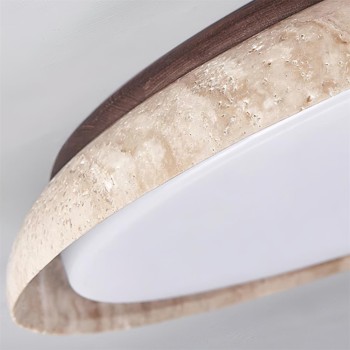 Sivo Round Travertine Ceiling Light-Neutral Decor