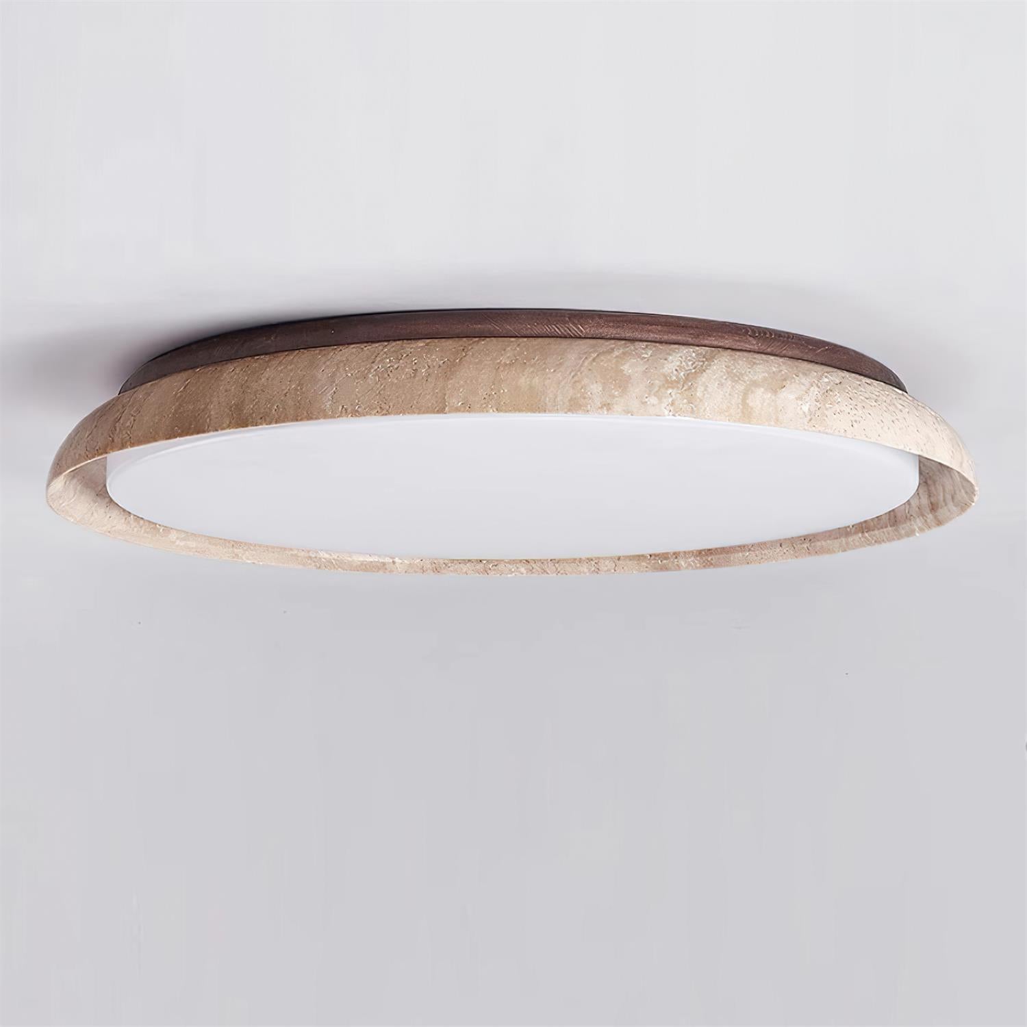 Sivo Round Travertine Ceiling Light-Neutral Decor