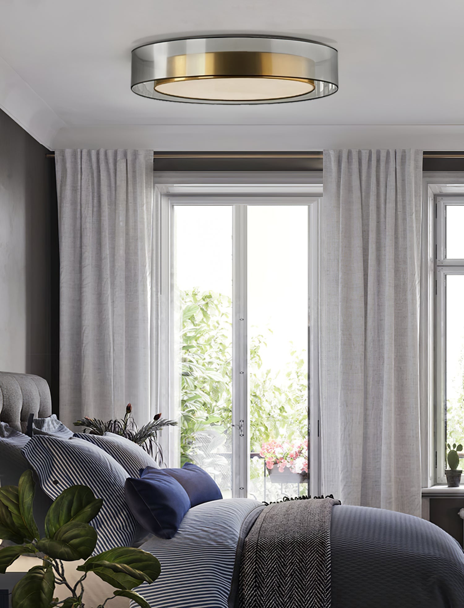 Erliris Round Low Profile Ceiling Light-Neutral Decor