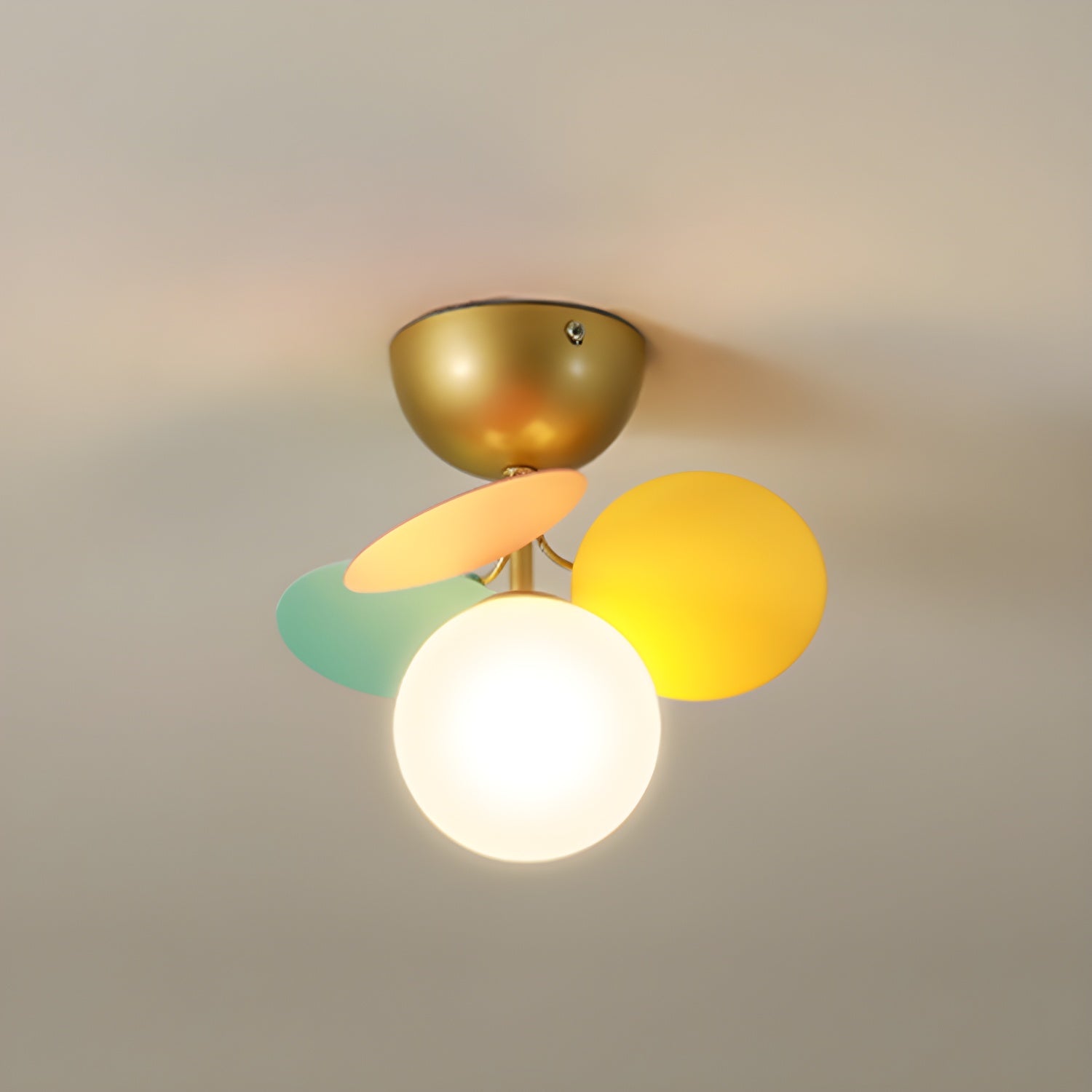 Solara Ceiling Lamp Round Macaron with Pastel Colors-Neutral Decor