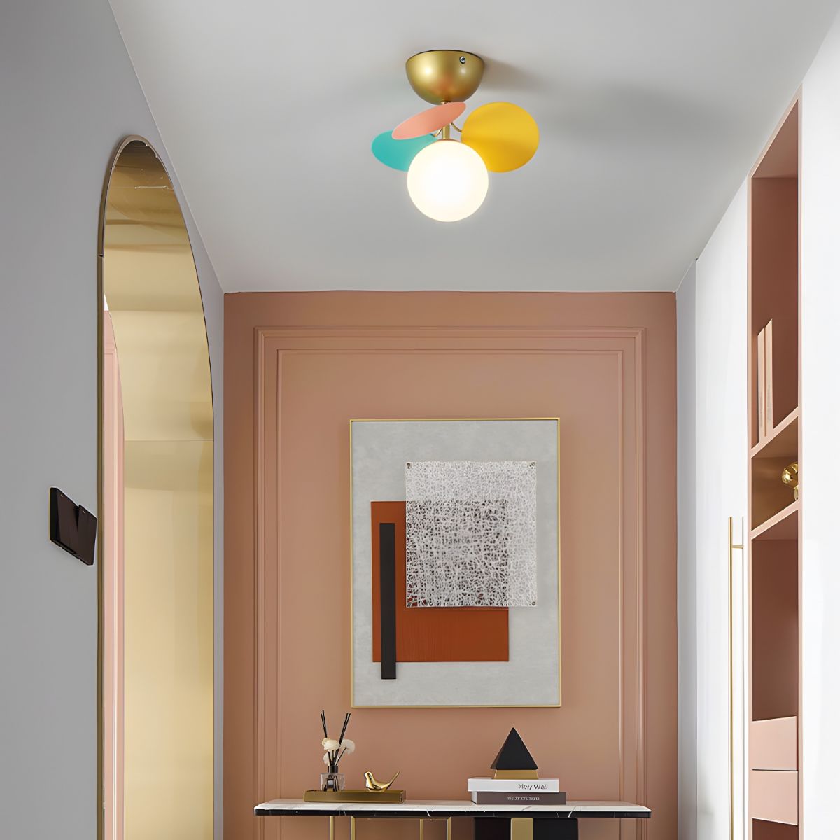 Solara Ceiling Lamp Round Macaron with Pastel Colors-Neutral Decor