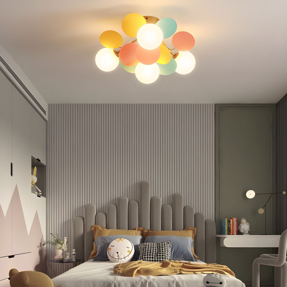 Solara Ceiling Lamp Round Macaron with Pastel Colors-Neutral Decor