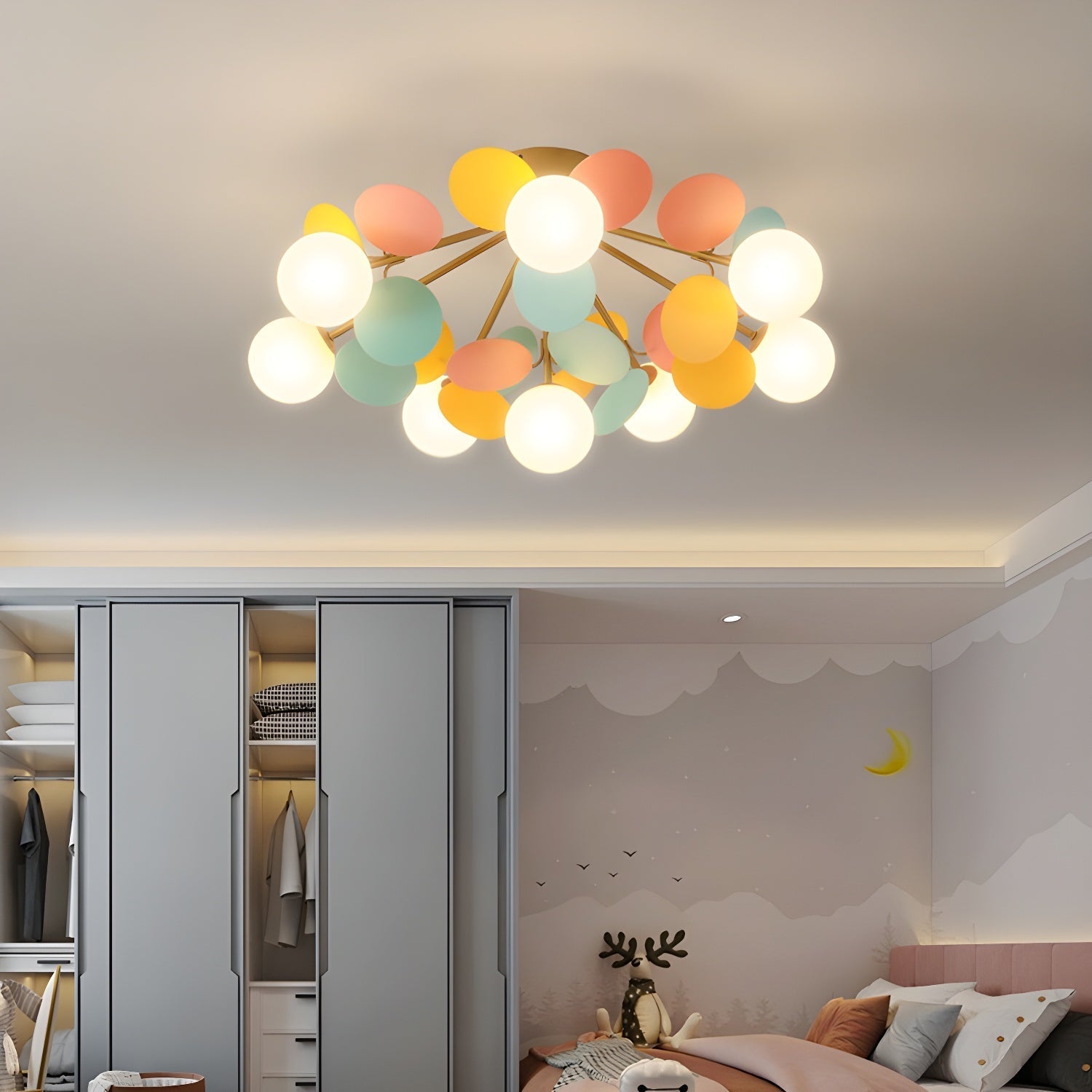 Solara Ceiling Lamp Round Macaron with Pastel Colors-Neutral Decor