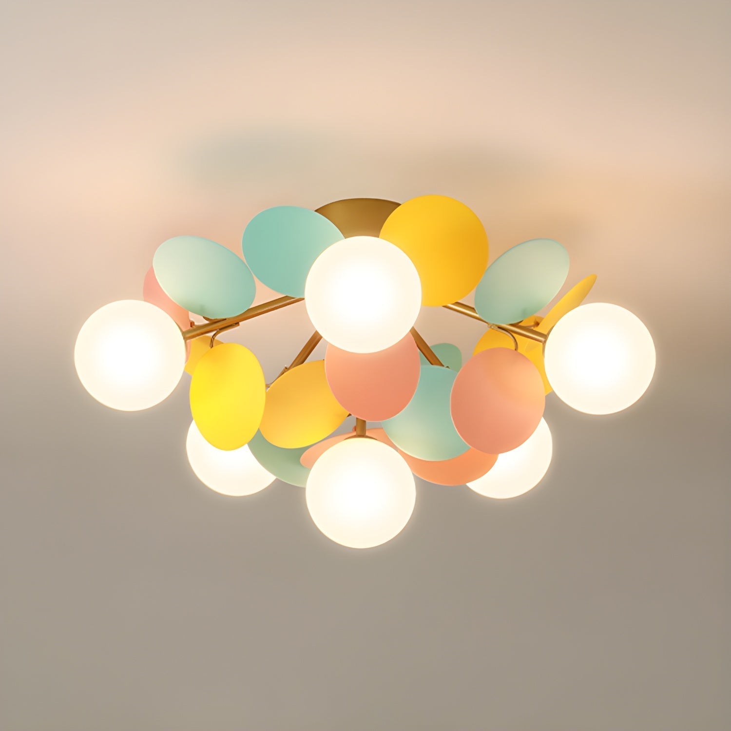 Solara Ceiling Lamp Round Macaron with Pastel Colors-Neutral Decor