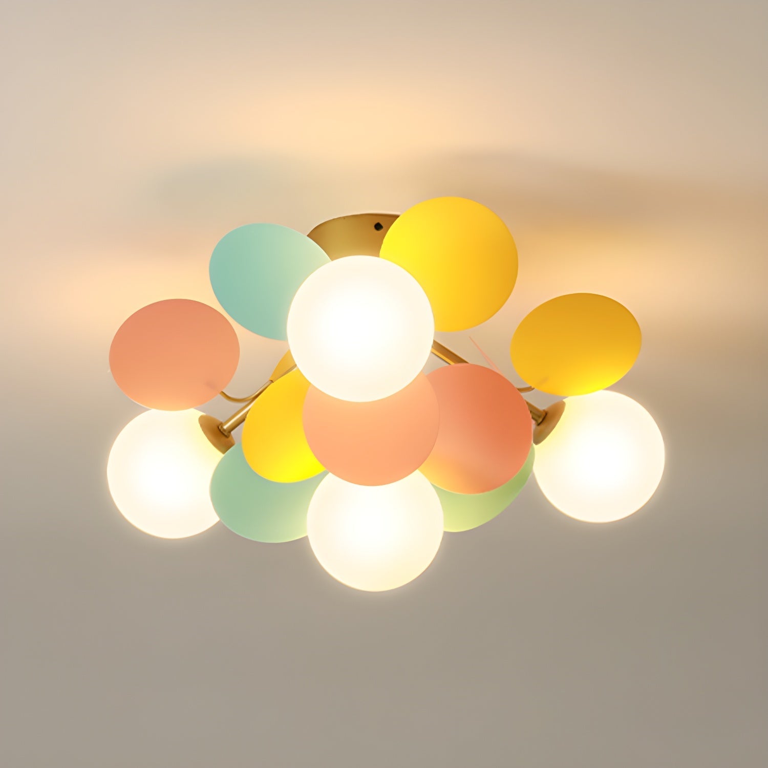 Solara Ceiling Lamp Round Macaron with Pastel Colors-Neutral Decor