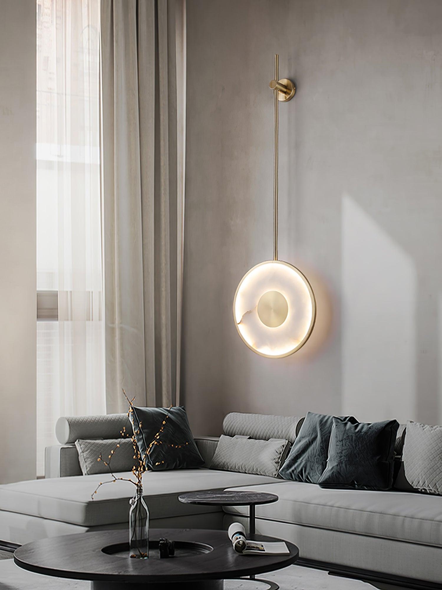 Vevelila Minimalist Alabaster Pendant Light-Neutral Decor