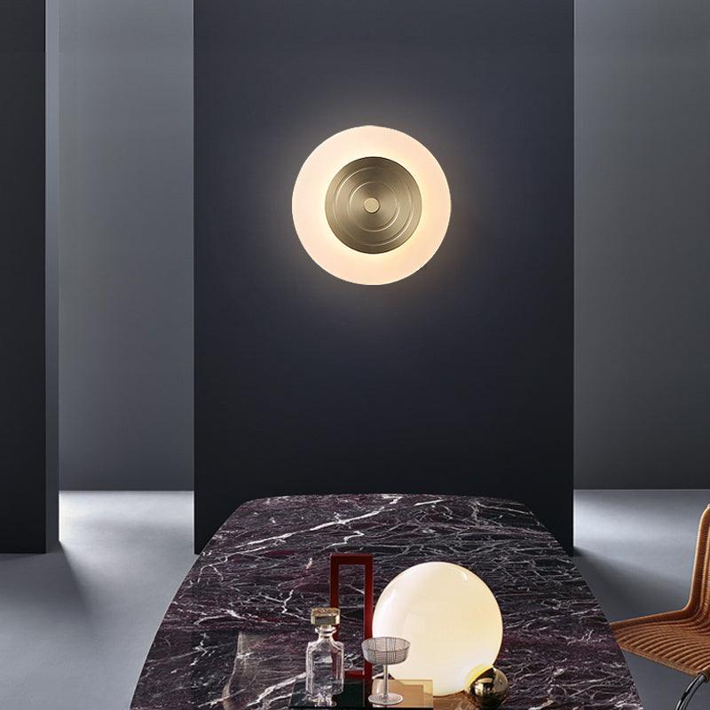 Hylen Round Moon Elegance Brass Wall Lamp-Neutral Decor