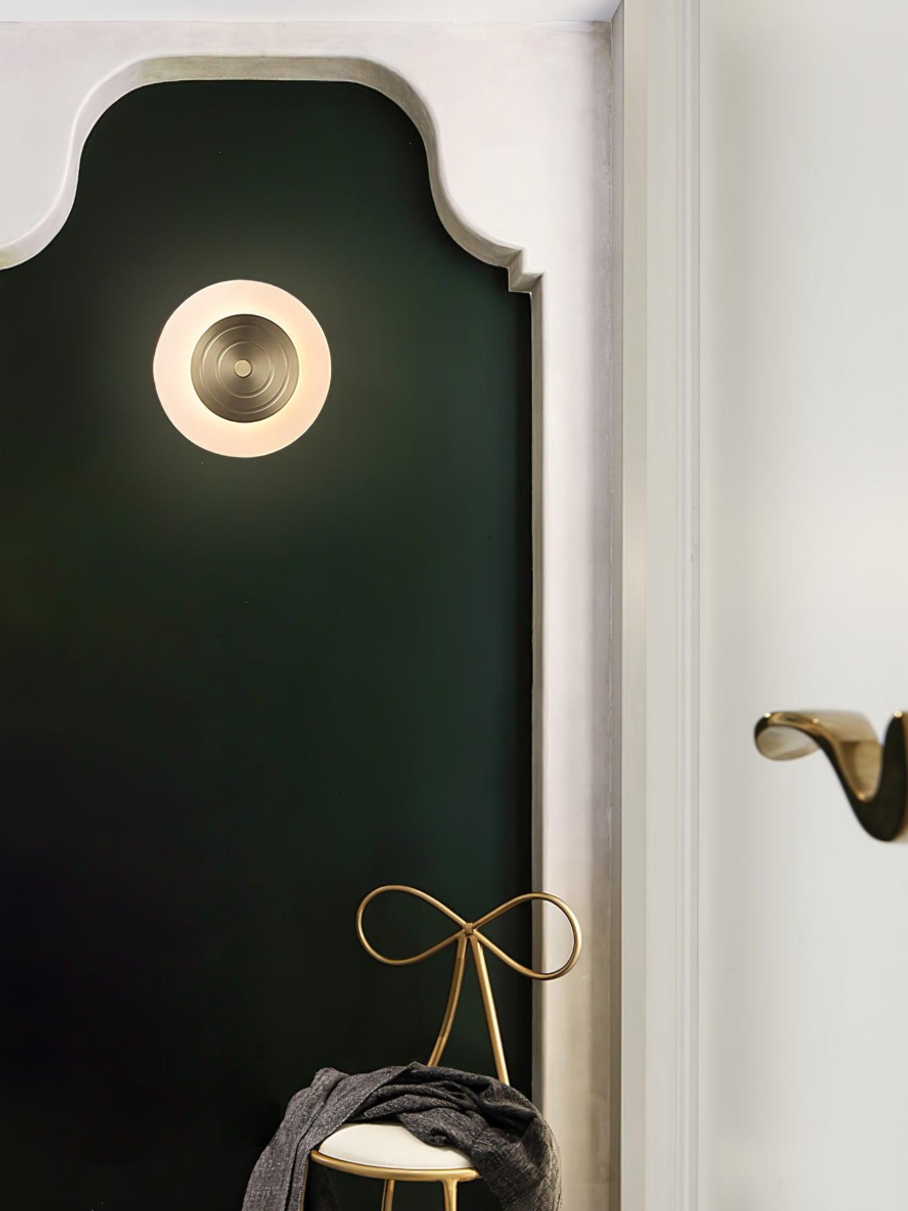 Hylen Round Moon Elegance Brass Wall Lamp-Neutral Decor