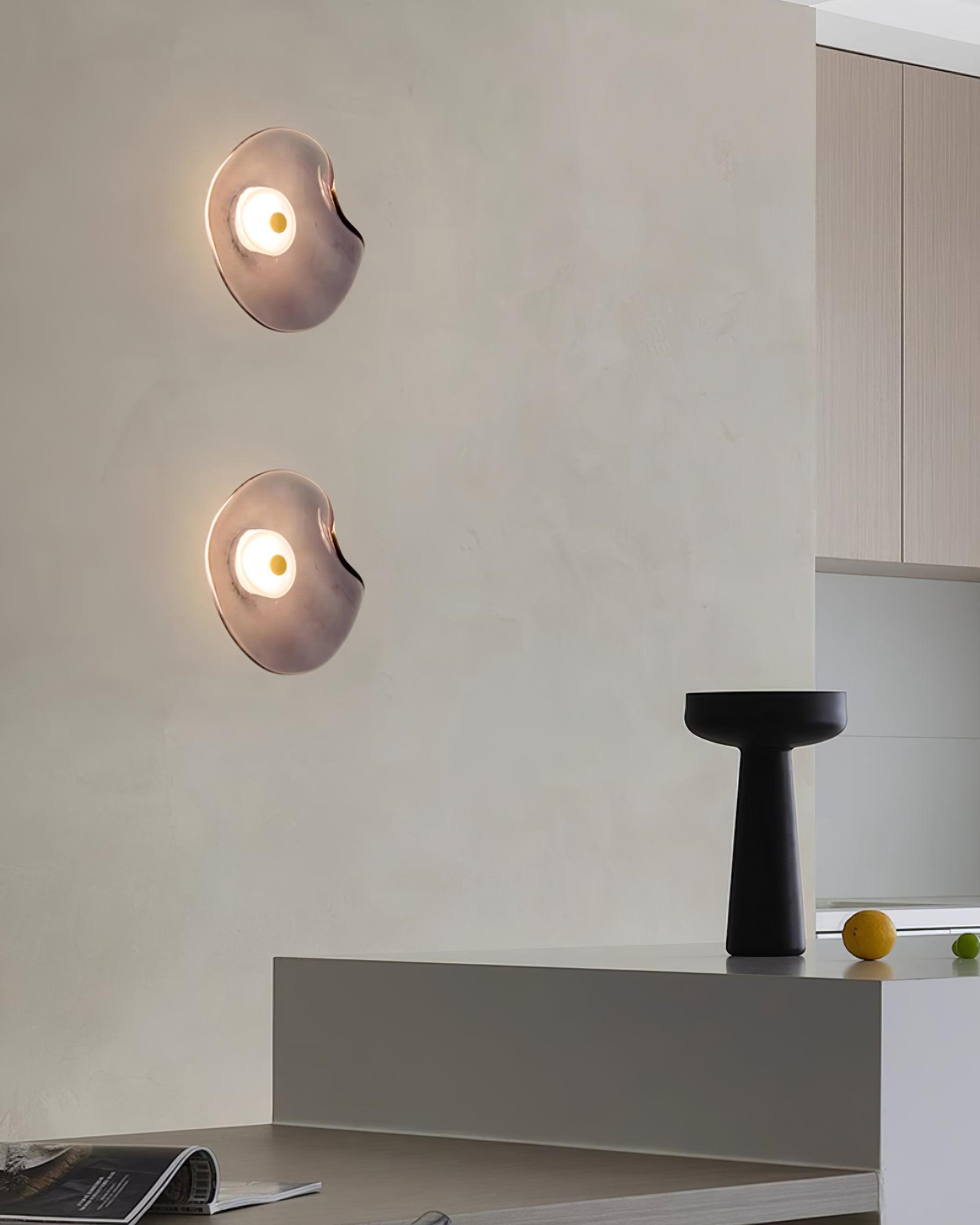 Kira Amber Glass Wall Light-Neutral Decor