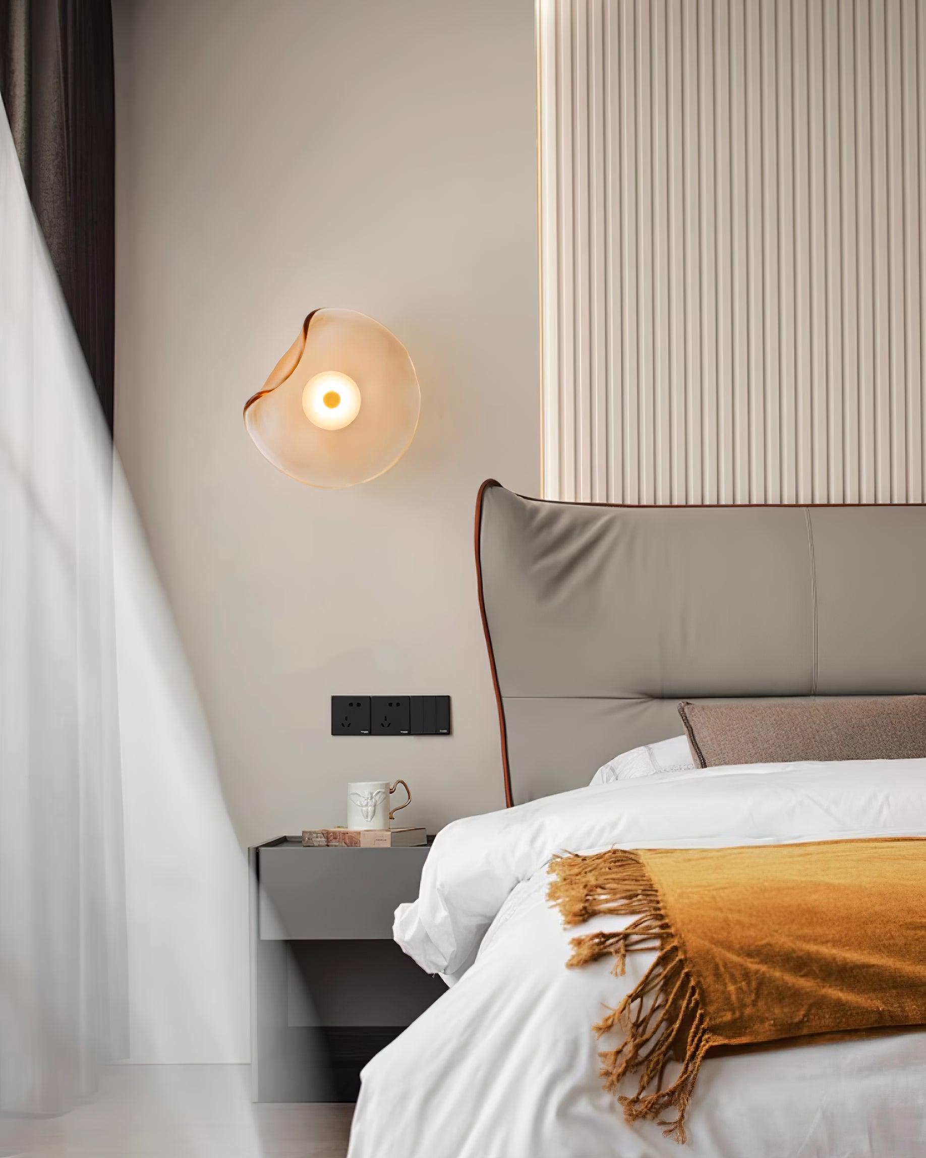Kira Amber Glass Wall Light-Neutral Decor