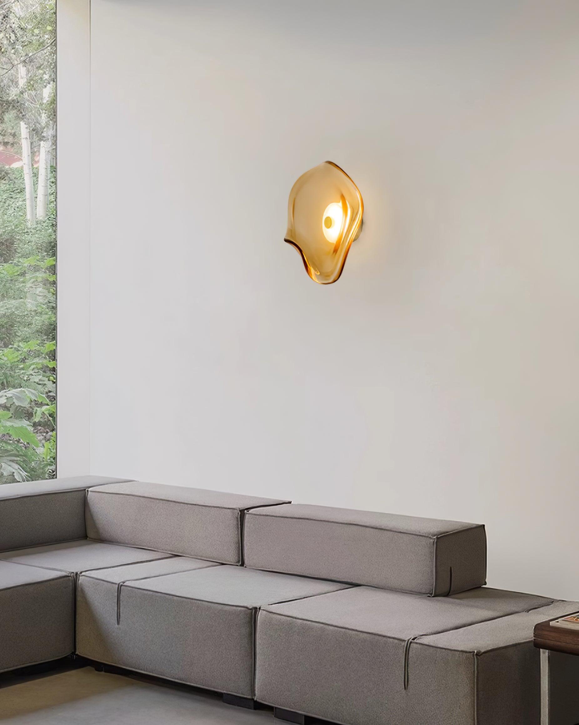 Kira Amber Glass Wall Light-Neutral Decor