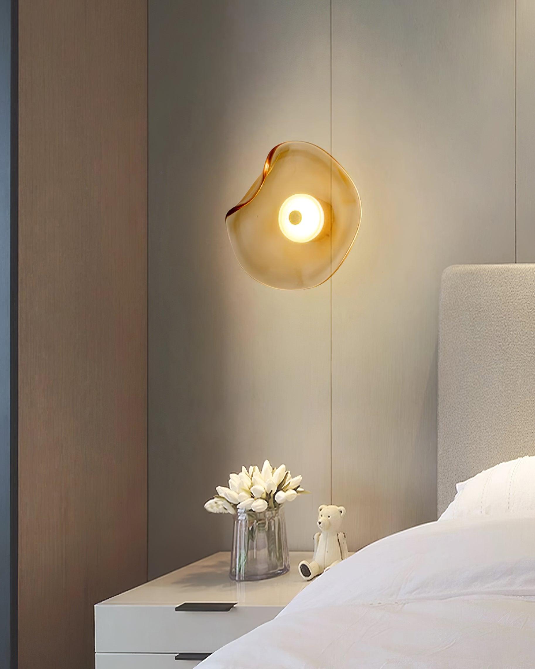 Kira Amber Glass Wall Light-Neutral Decor