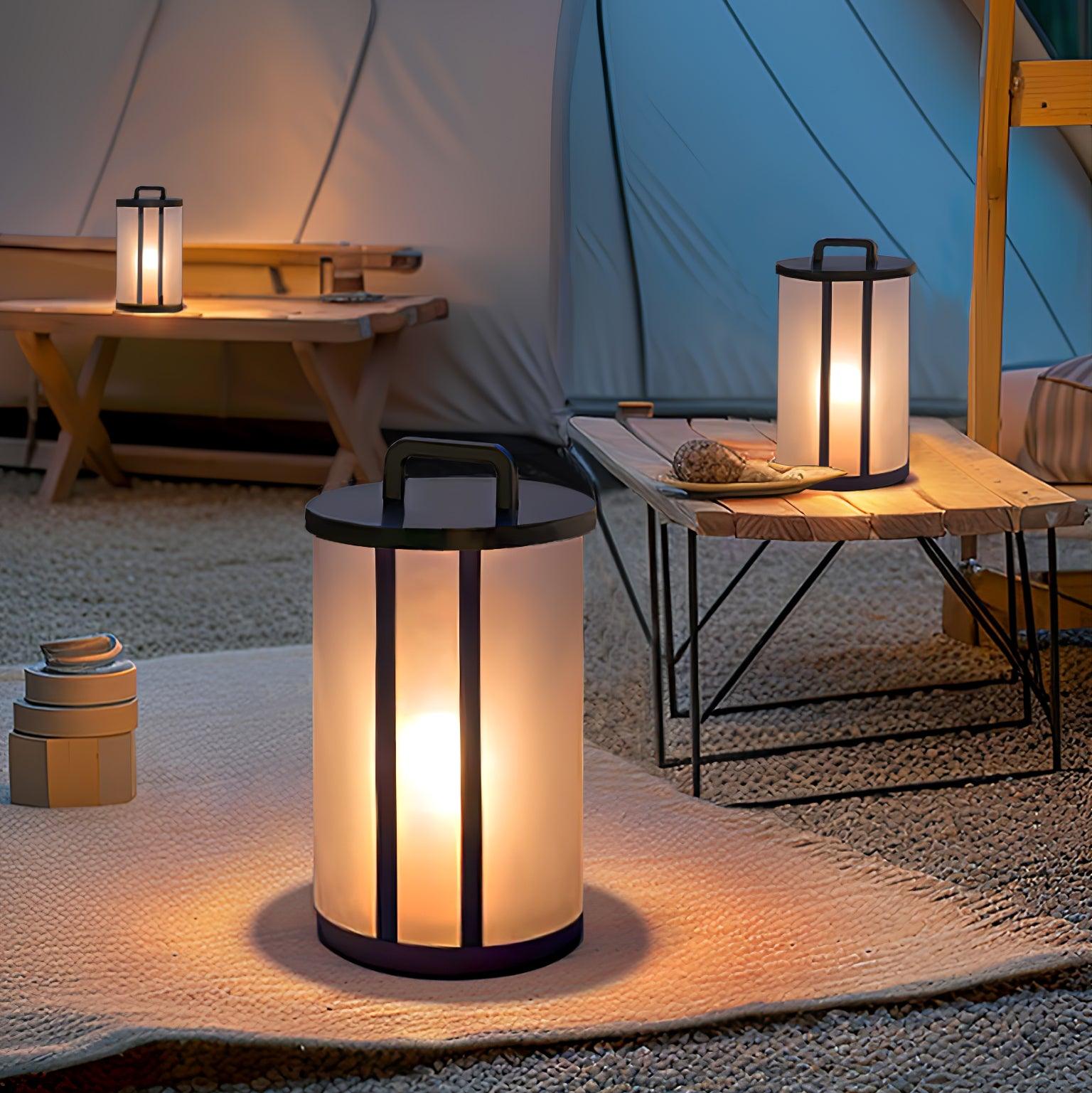 Elrinarae Pagoda Frame Travertine Lantern-Neutral Decor