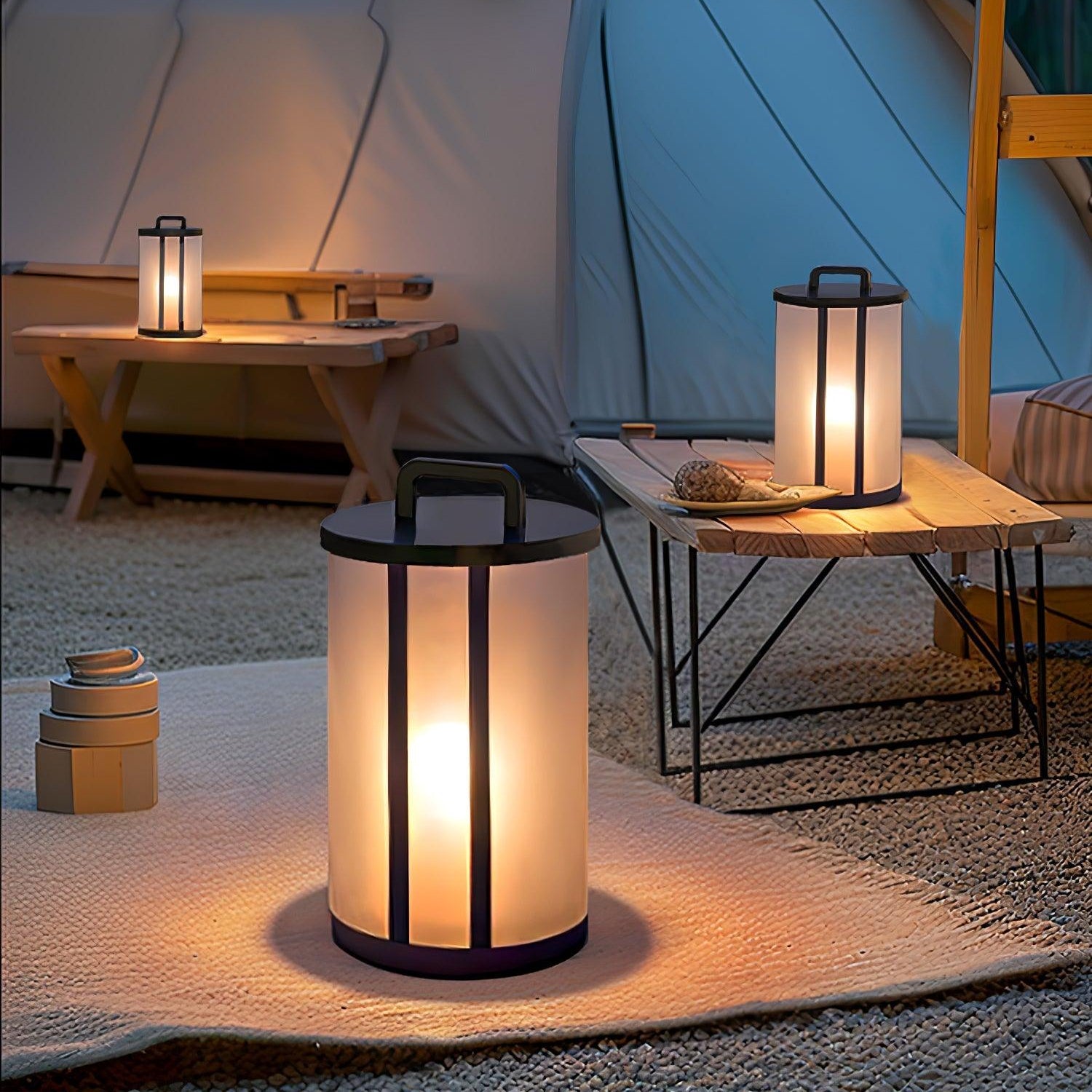 Elrinarae Pagoda Frame Travertine Lantern-Neutral Decor