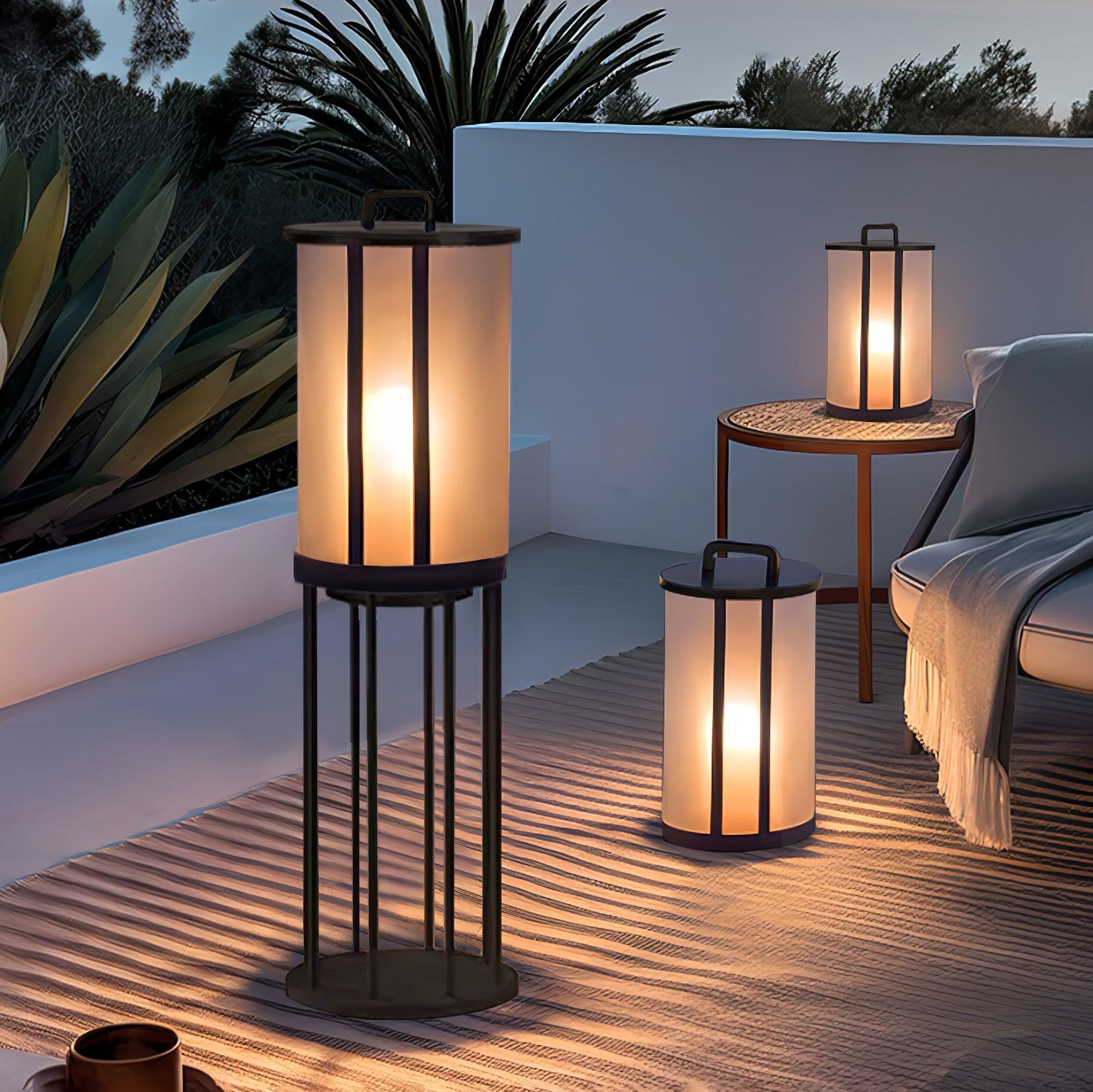 Elrinarae Pagoda Frame Travertine Lantern-Neutral Decor