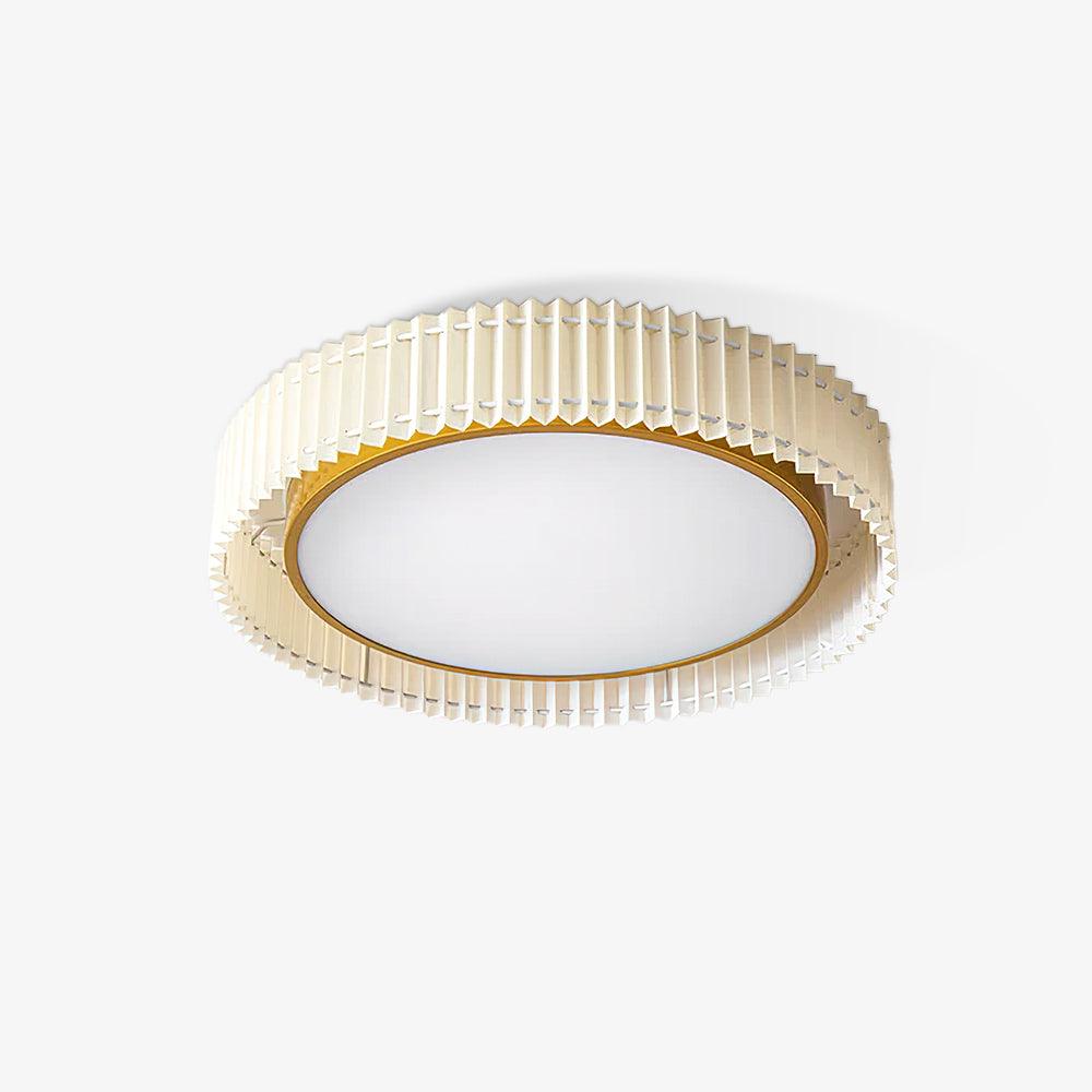 Corinila Round Pleated Fabric Ceiling Lamp-Neutral Decor
