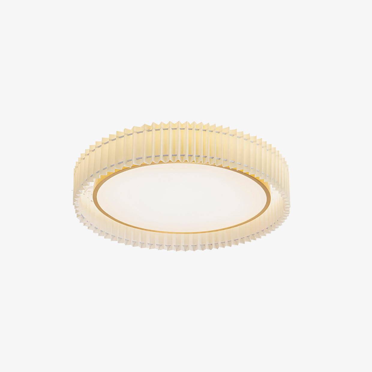 Corinila Round Pleated Fabric Ceiling Lamp-Neutral Decor