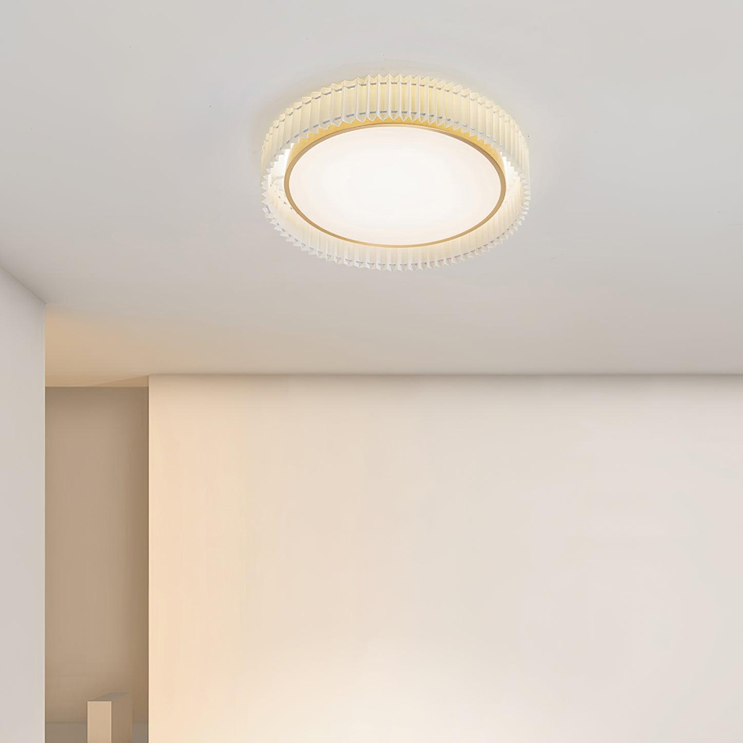 Corinila Round Pleated Fabric Ceiling Lamp-Neutral Decor