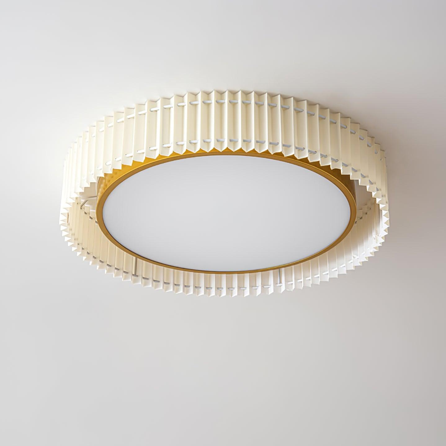 Corinila Round Pleated Fabric Ceiling Lamp-Neutral Decor