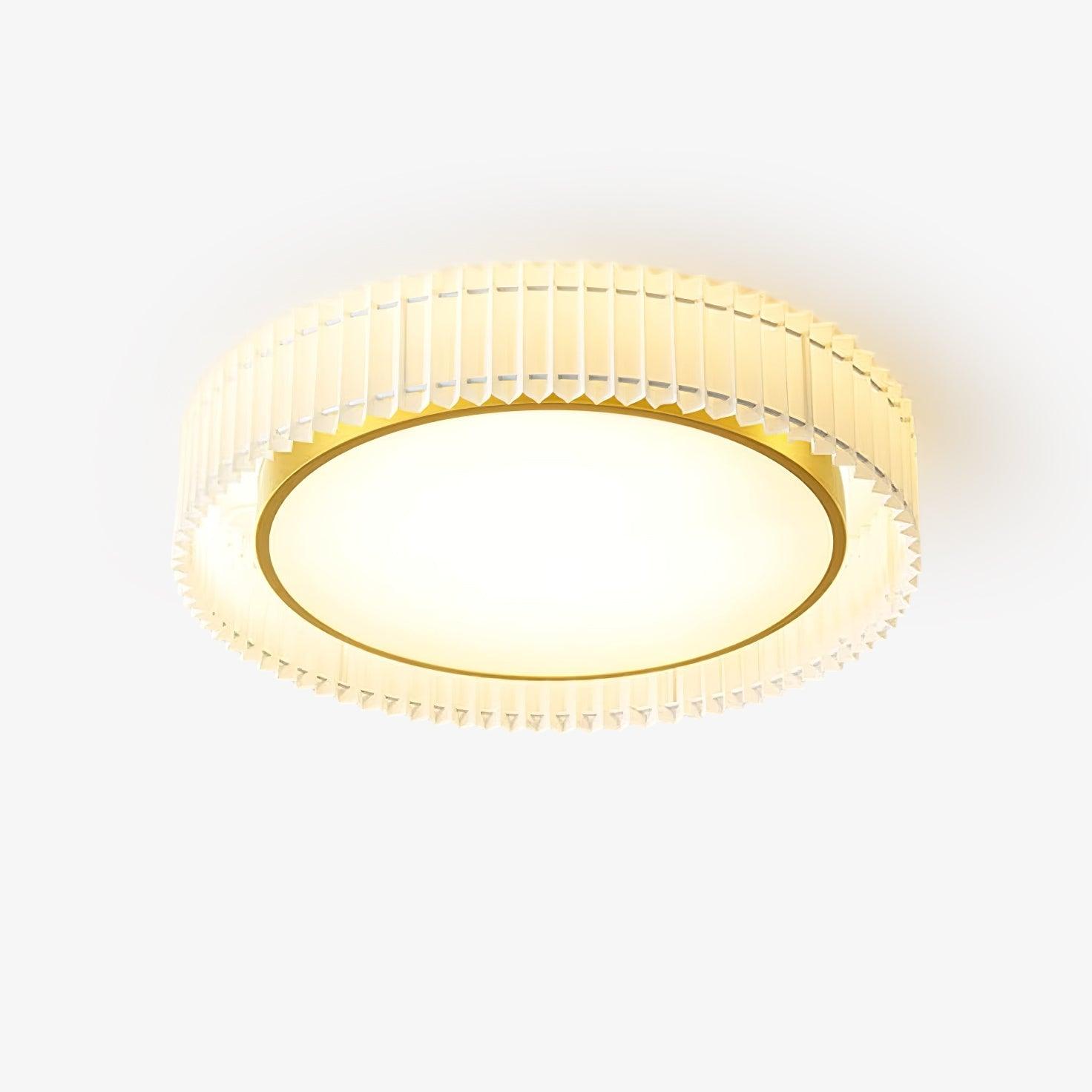 Corinila Round Pleated Fabric Ceiling Lamp-Neutral Decor