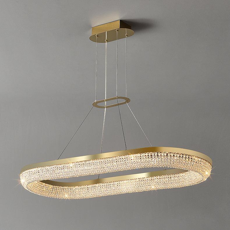 Caelis Chandelier Round Ring Crystal Gold LED-Neutral Decor