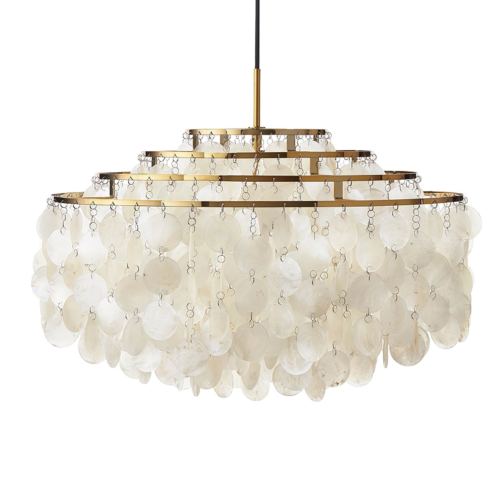 Rivena Pendant Lamp Round Shell Ring-Neutral Decor