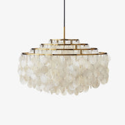 Rivena Pendant Lamp Round Shell Ring-Neutral Decor