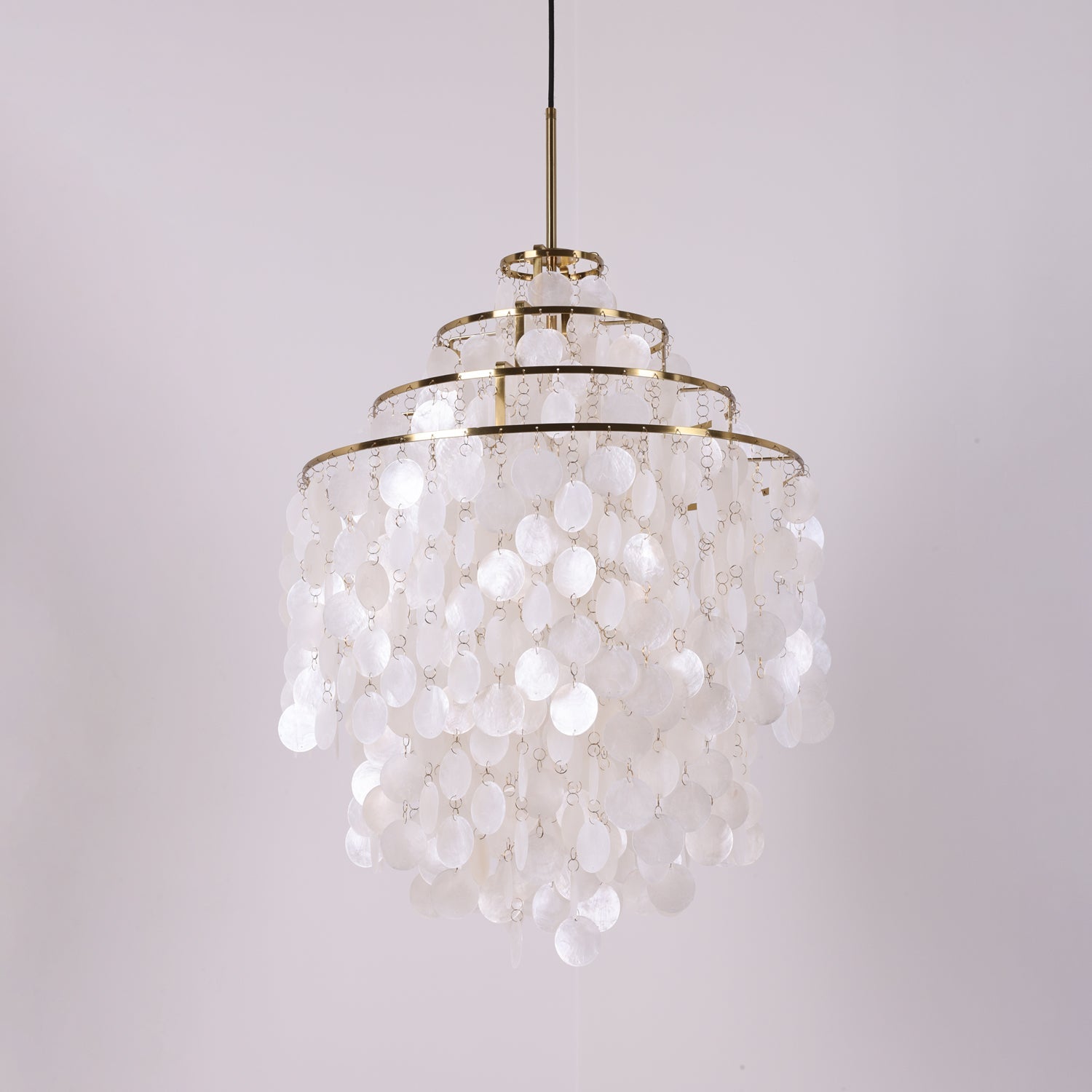 Rivena Pendant Lamp Round Shell Ring-Neutral Decor
