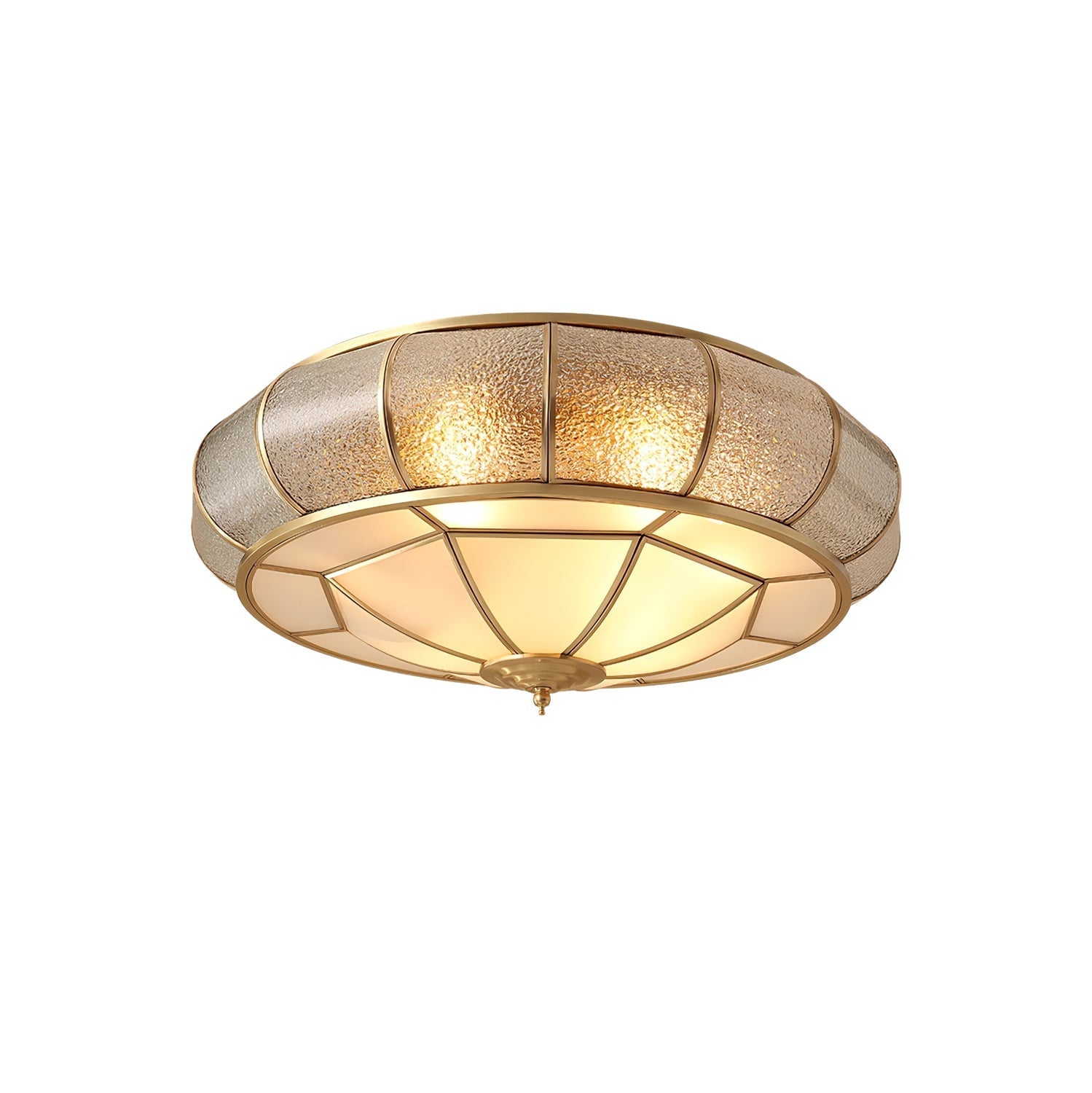 Zothaus Traditional Round Textured Glass Ceiling Light-Neutral Decor