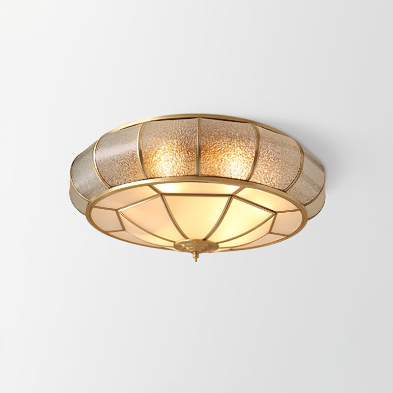 Zothaus Traditional Round Textured Glass Ceiling Light-Neutral Decor