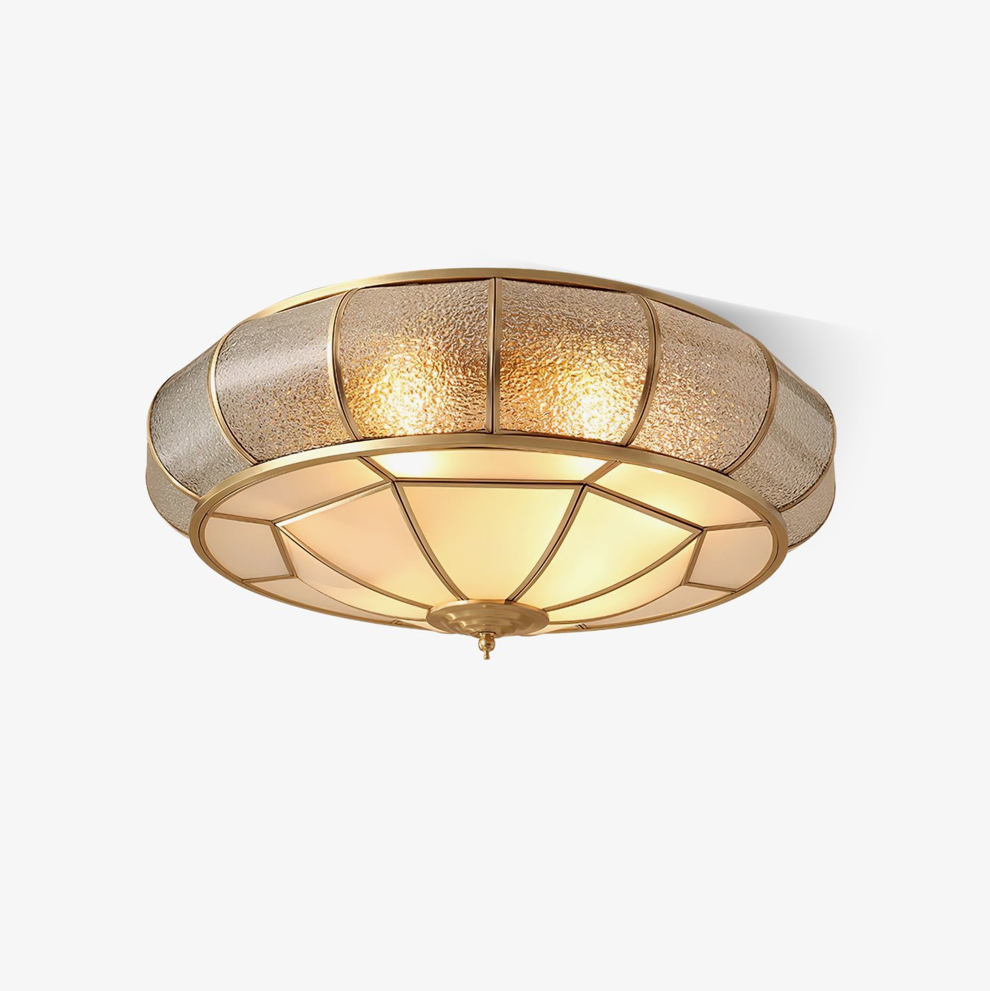 Zothaus Traditional Round Textured Glass Ceiling Light-Neutral Decor