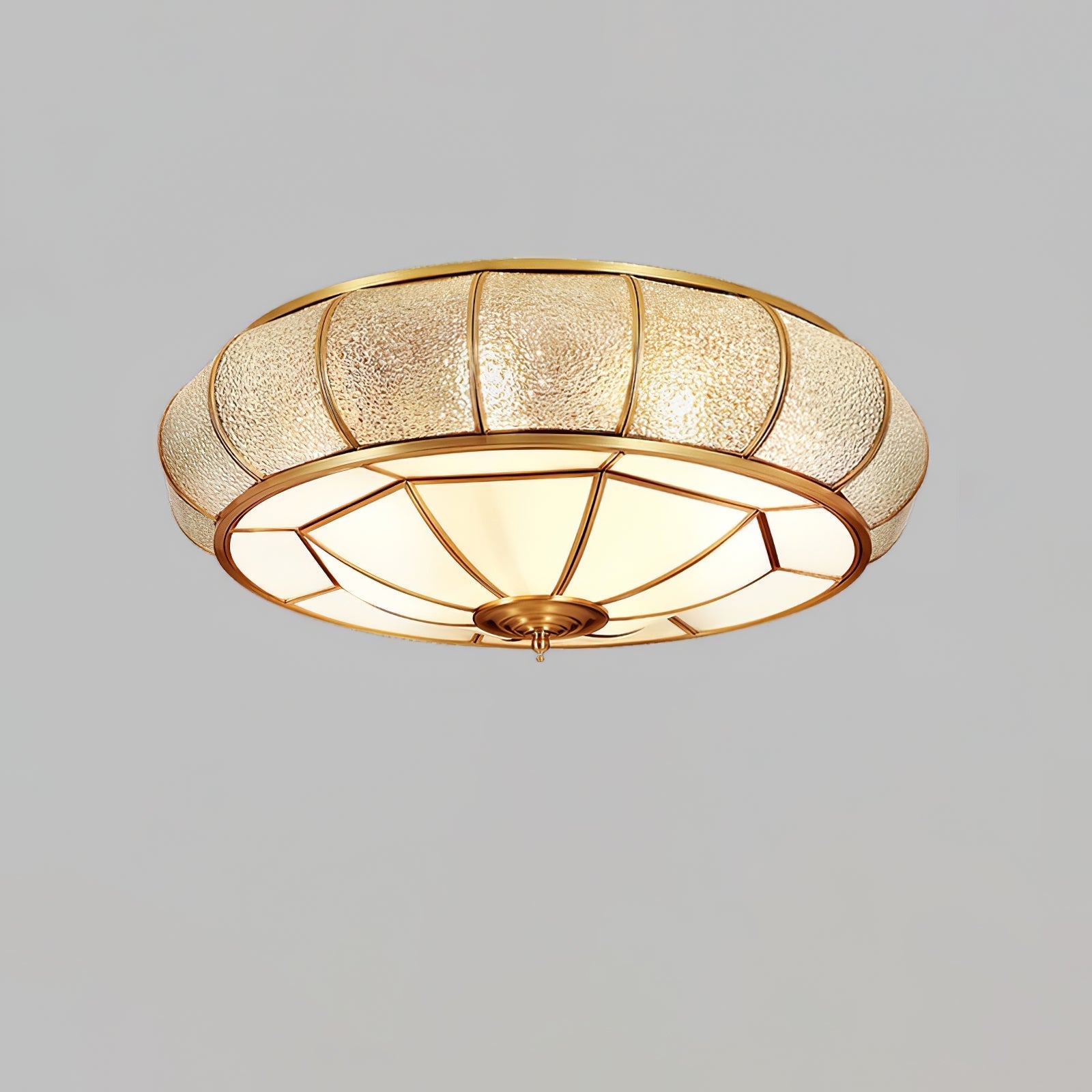 Zothaus Traditional Round Textured Glass Ceiling Light-Neutral Decor