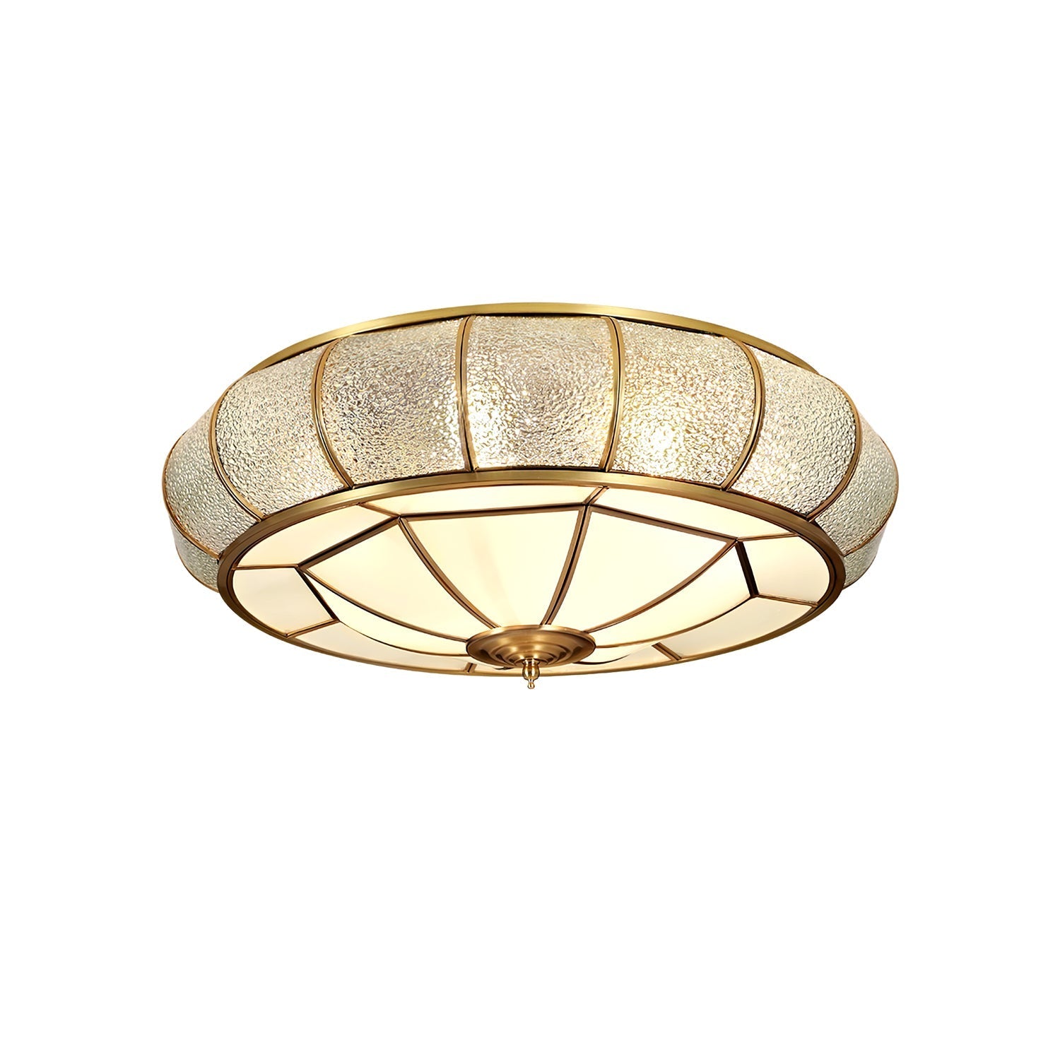 Zothaus Traditional Round Textured Glass Ceiling Light-Neutral Decor