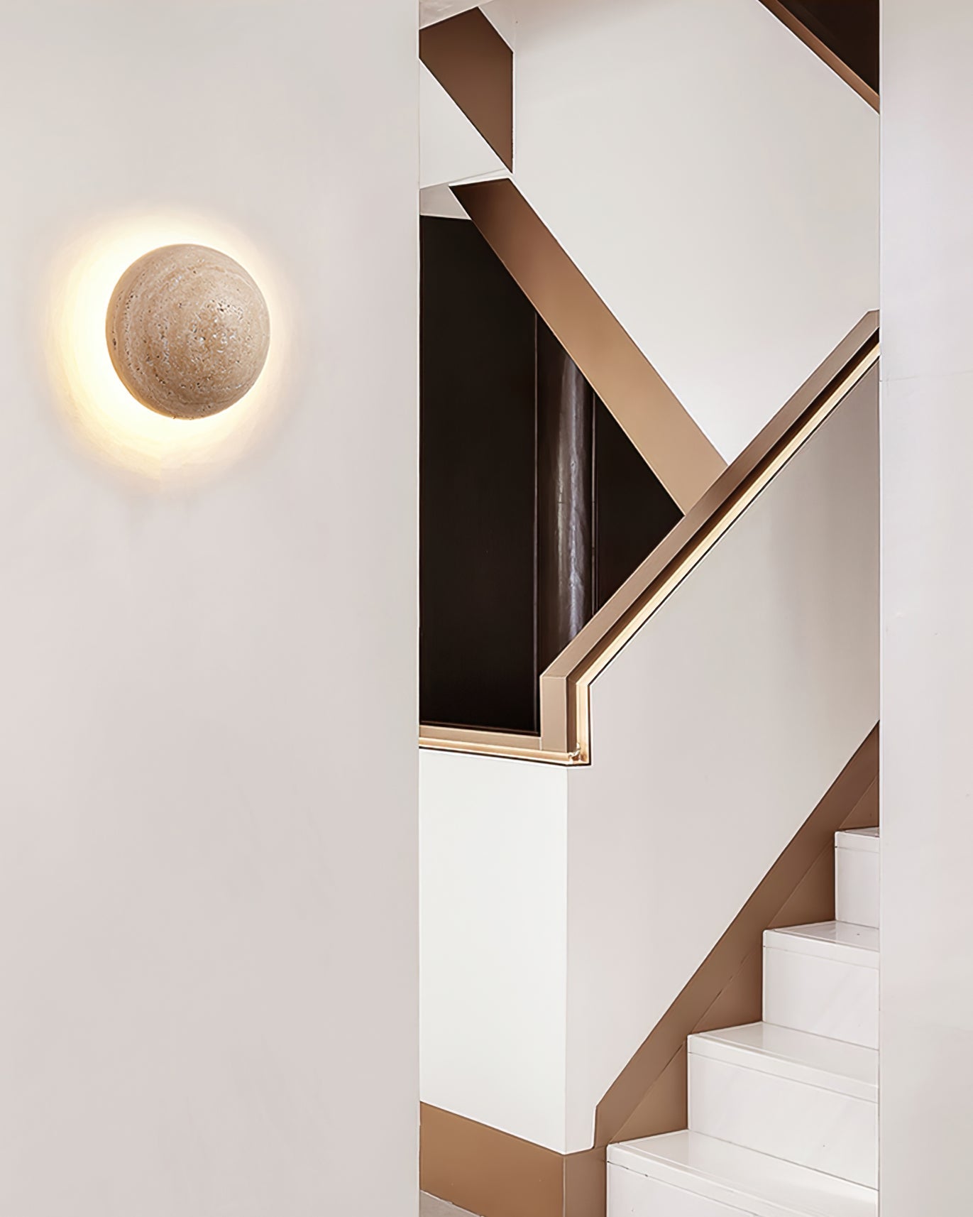 Ritta Round Travertine Wall Lamp