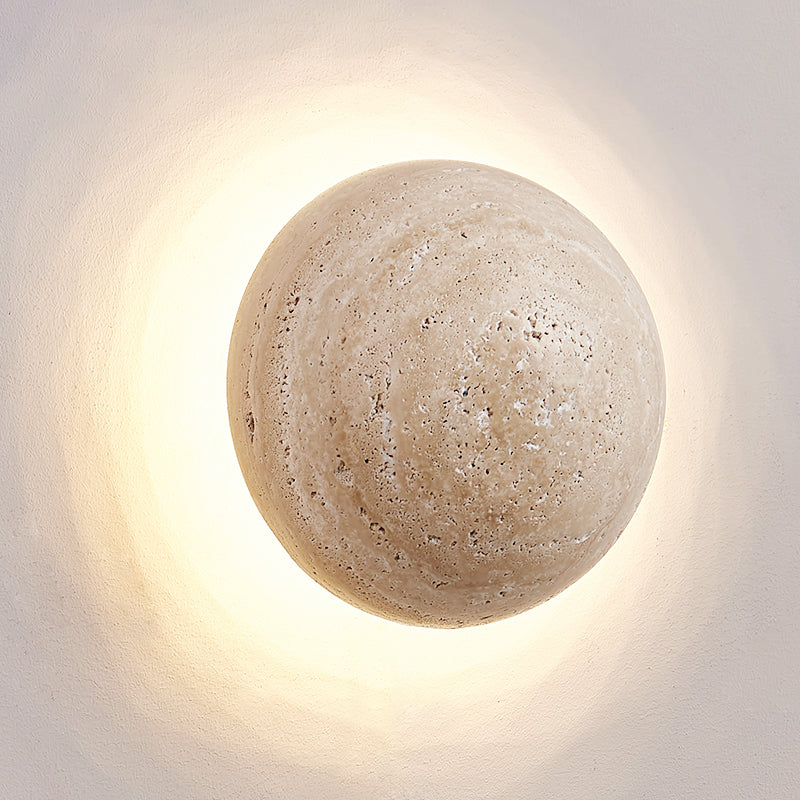 Ritta Round Travertine Wall Lamp