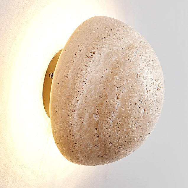 Ritta Round Travertine Wall Lamp