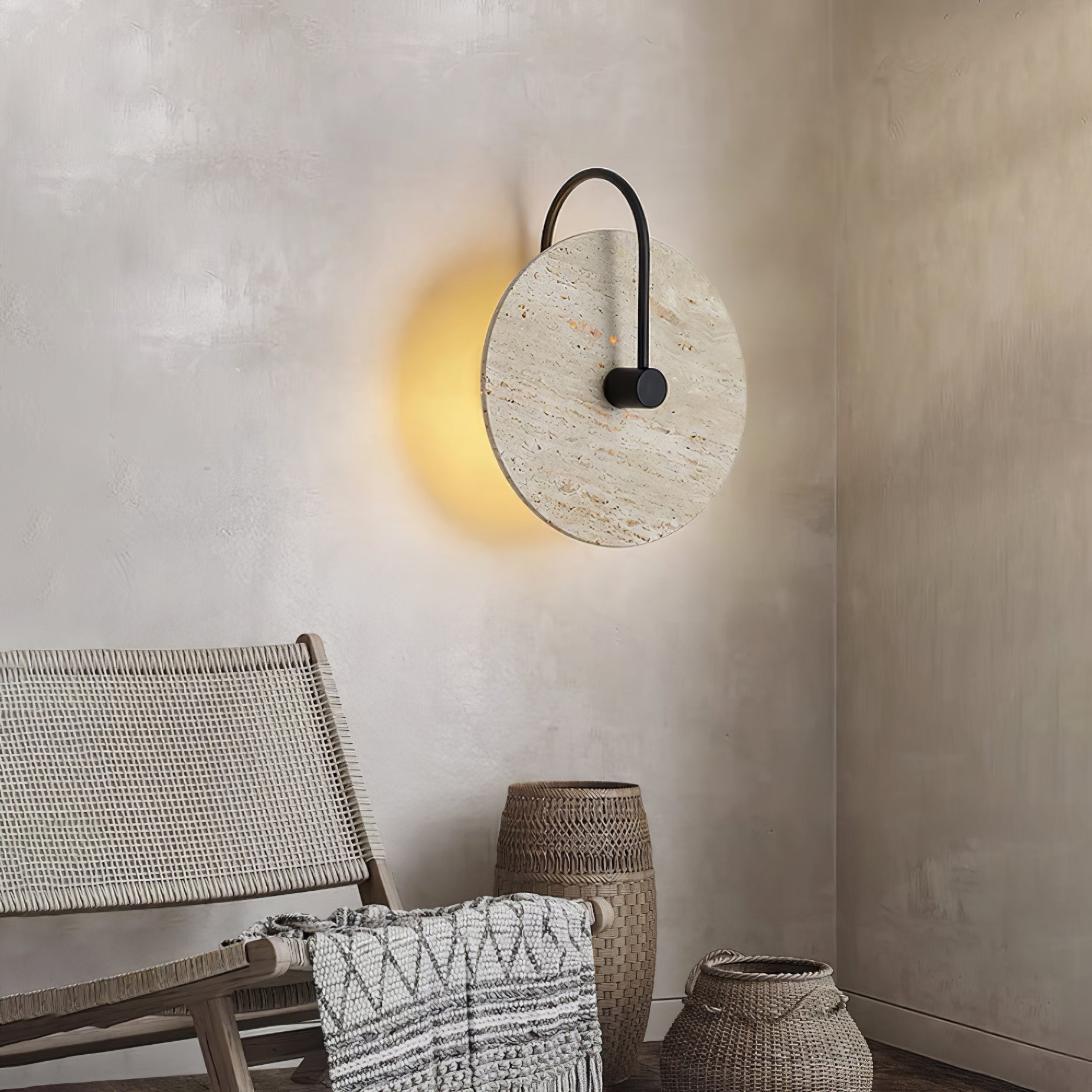 Ulsk Travertine Wall Light-Neutral Decor