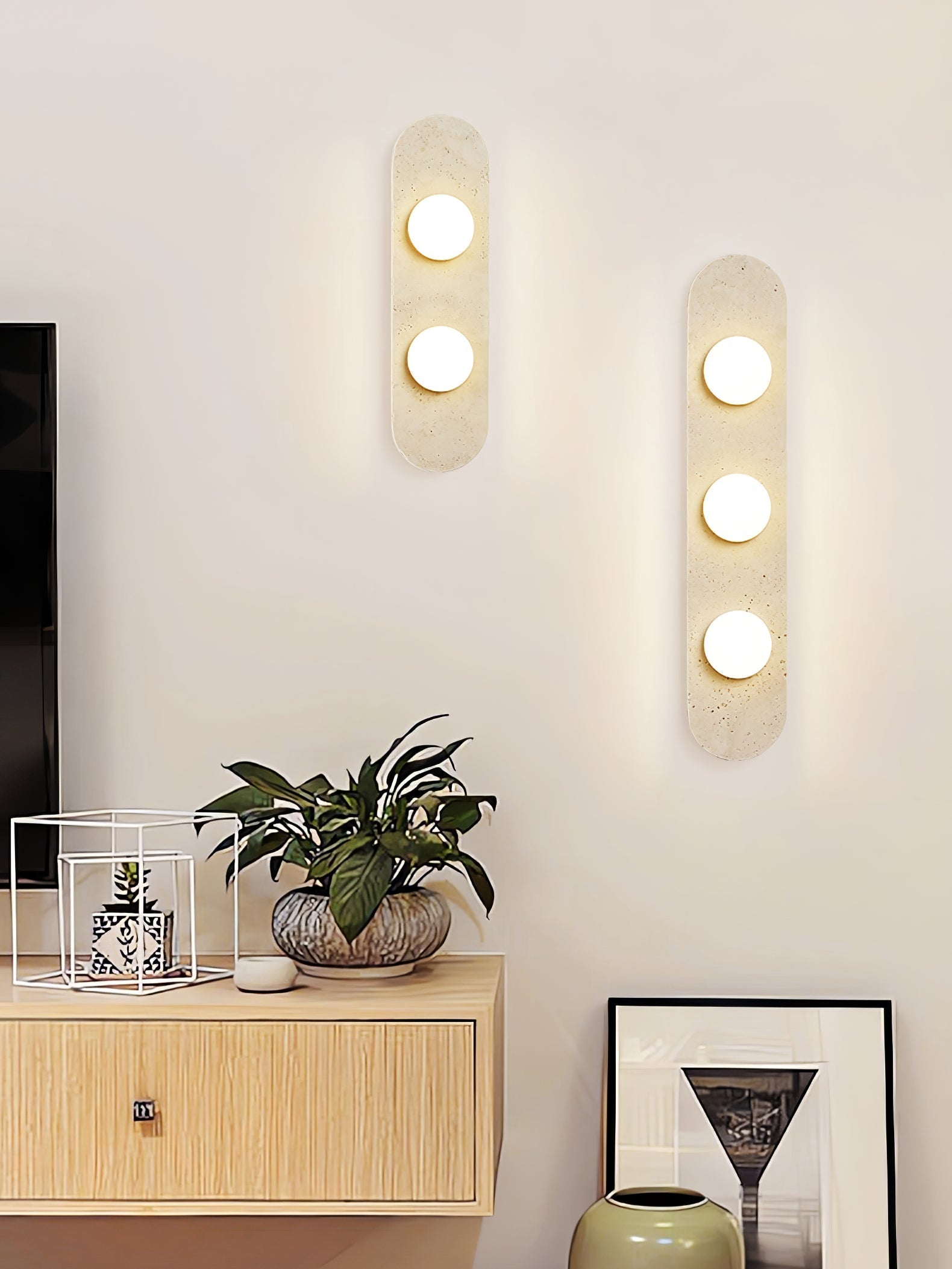 Zasoliel Minimalist Travertine Wall Light-Neutral Decor